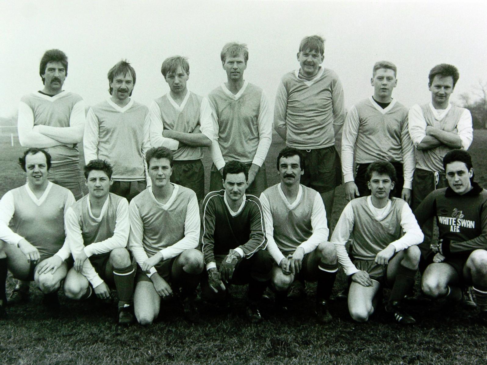 Jarvis Porter. Back row, from left, are Mick Deighton, Chris Hughes, Paul Bell, Gordon Good, Brian Wilkinson, Darren Watling and Mark Pollard. Front row, from left, are John Ferguson (manager), Dennis Hargreaves, Gary Taylor, Andy Coleman, Colin Johnson, Paul Harrison and Mark Charlton.