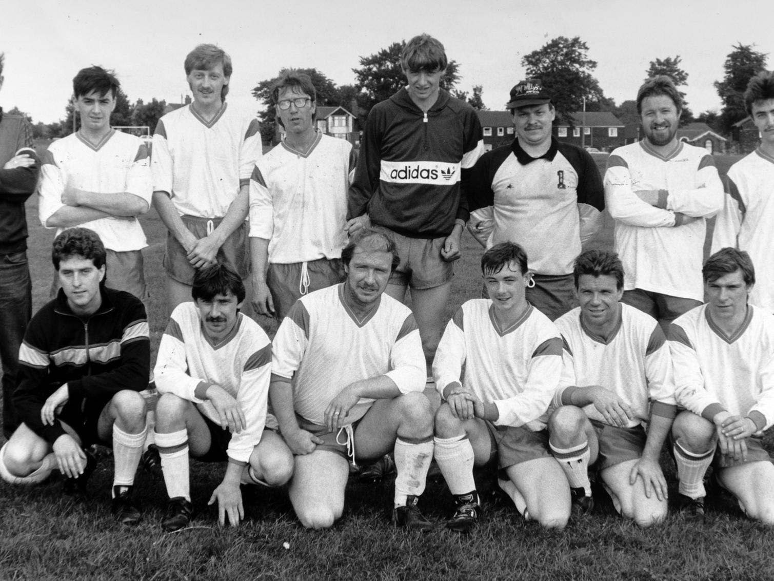 Back: Jim Daly (manager), Kevin Quinn, Brian Asquith, Steve Roberts, Stuart Monaghan, Mark Coulson, Terry Stansfield, Phil Stainforth. Front: Pete MacGloin, Nigel Jessey, Malcolm Jessey, Anthony Marsh, Graham Jessey, Neville Jessey