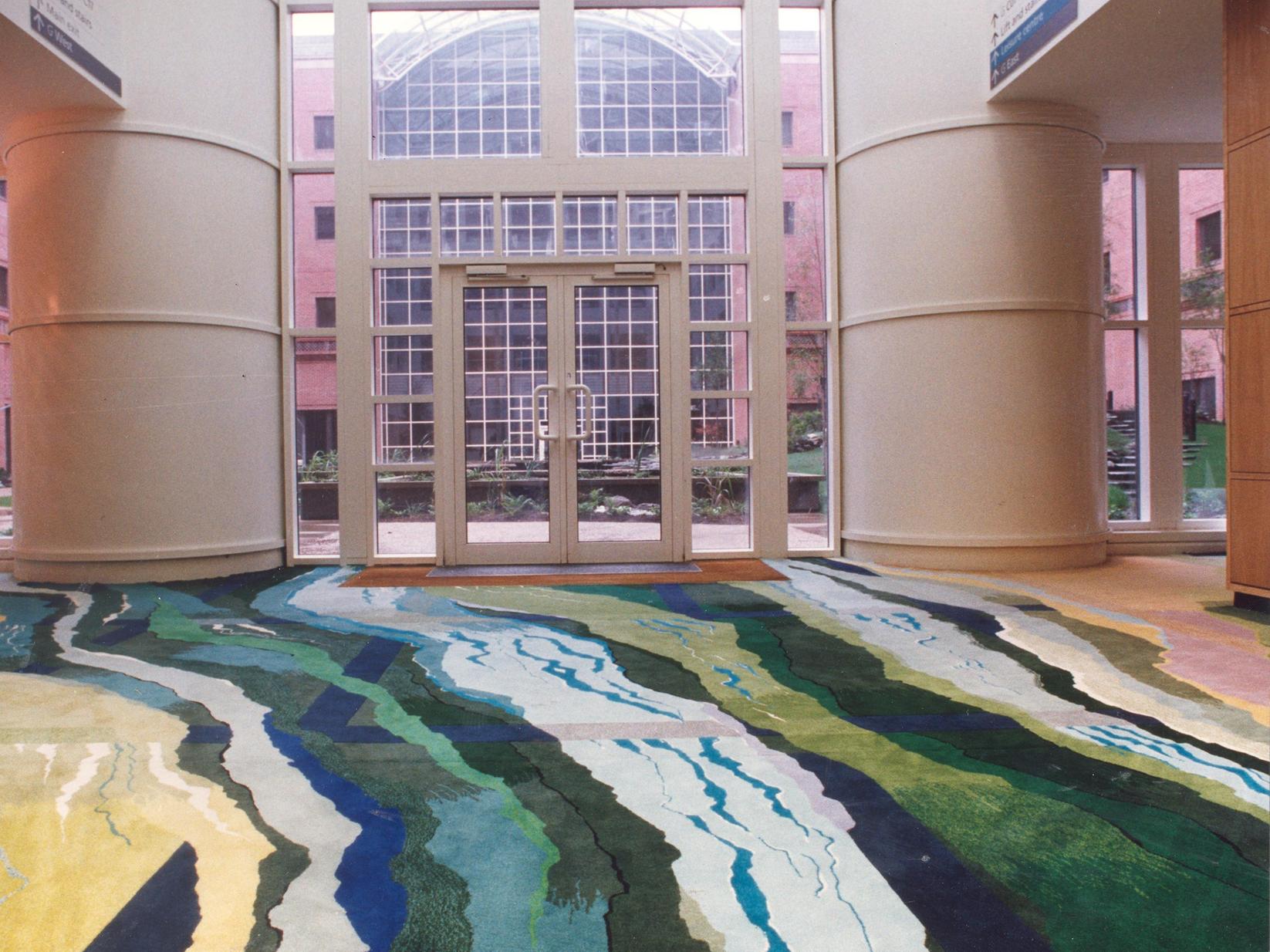 Visitors were greeted by a specially-woven water theme carpet in the foyer.