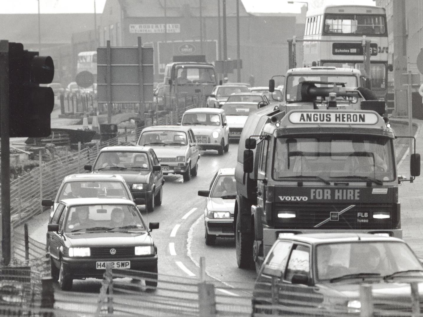 Traffic builds up at the bottom of York Road.