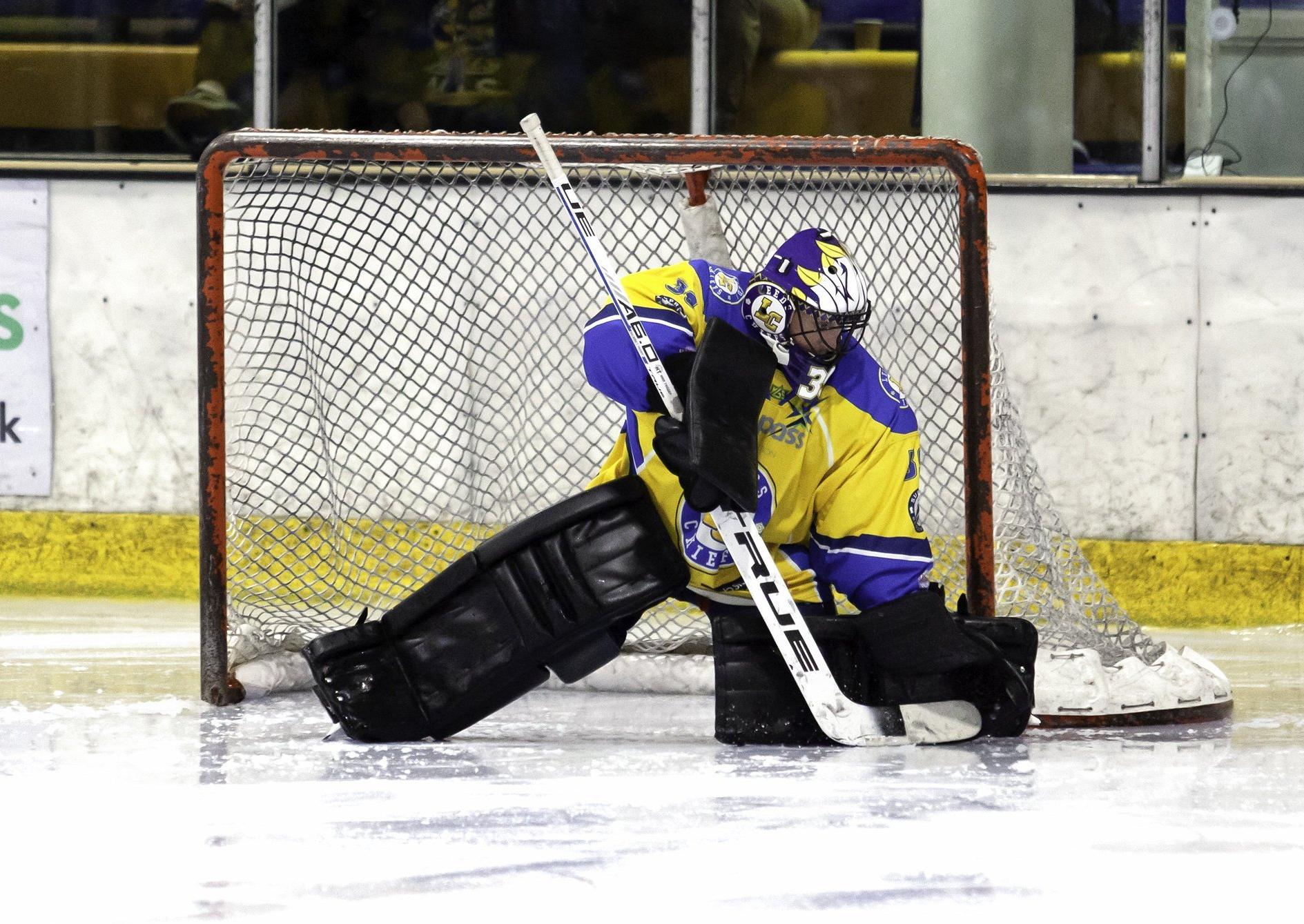 ABLE DEPUTY: Leeds Chiefs' back-up goaltender, Miles Finney, filled in for Sam Gospel at Bracknell Bees. Picture courtesy of Kevin Slyfield.