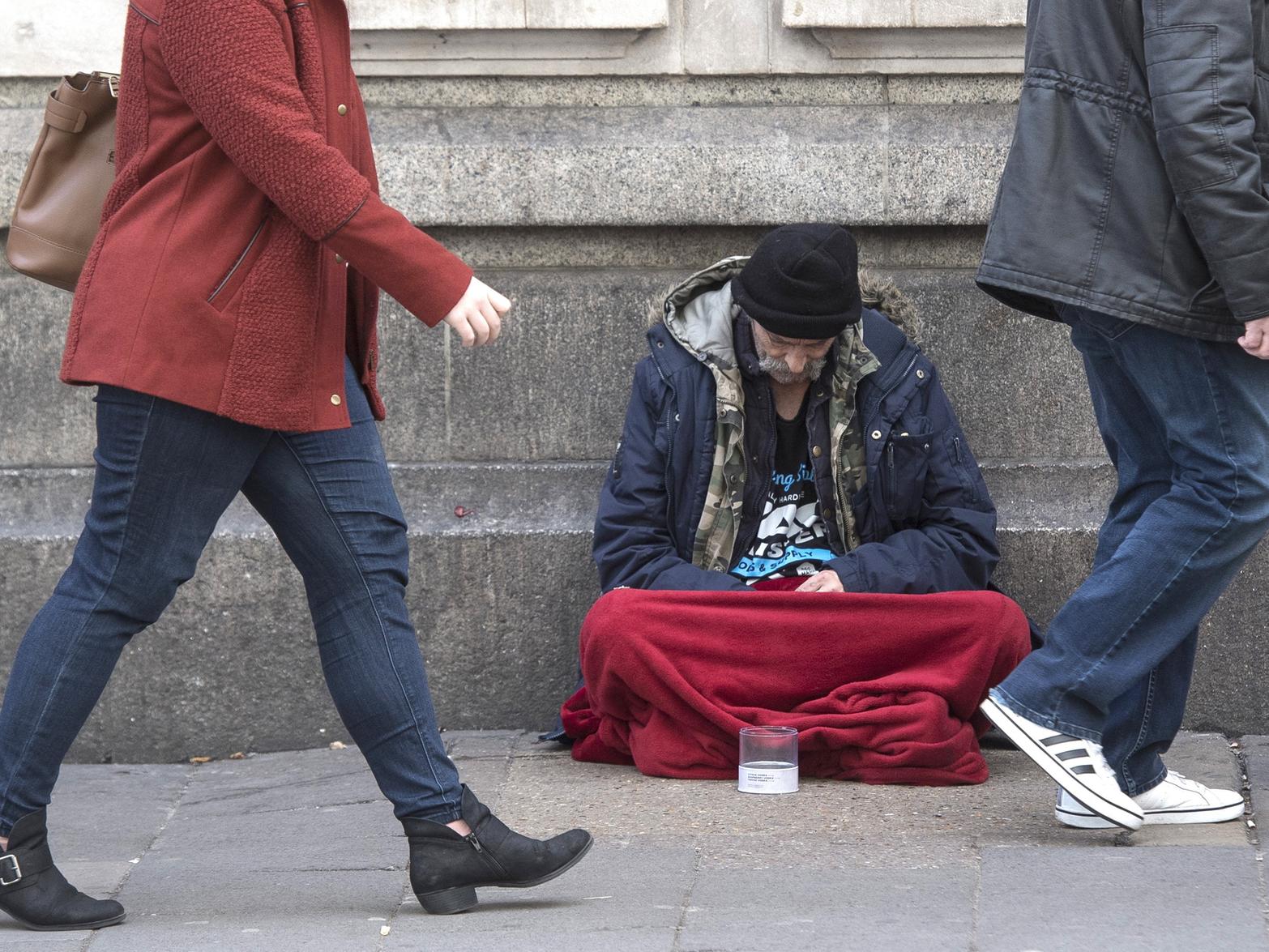 Stock image of a homeless man. Drugs have been revealed to be the leading cause of death in homeless people, the figures for which have more than doubled in just two years. Picture: PA