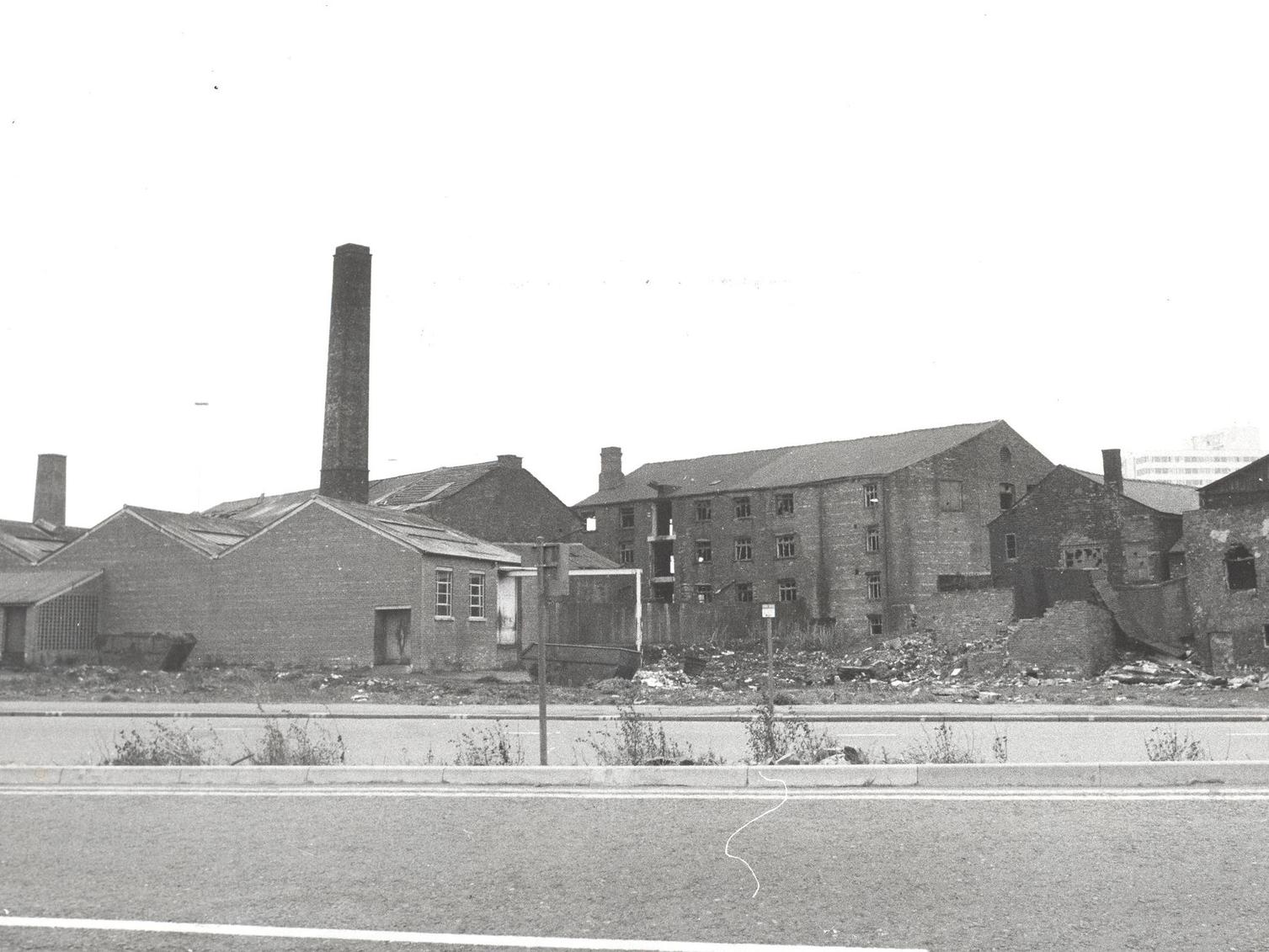 The remains of a factory on Meadow Lane.