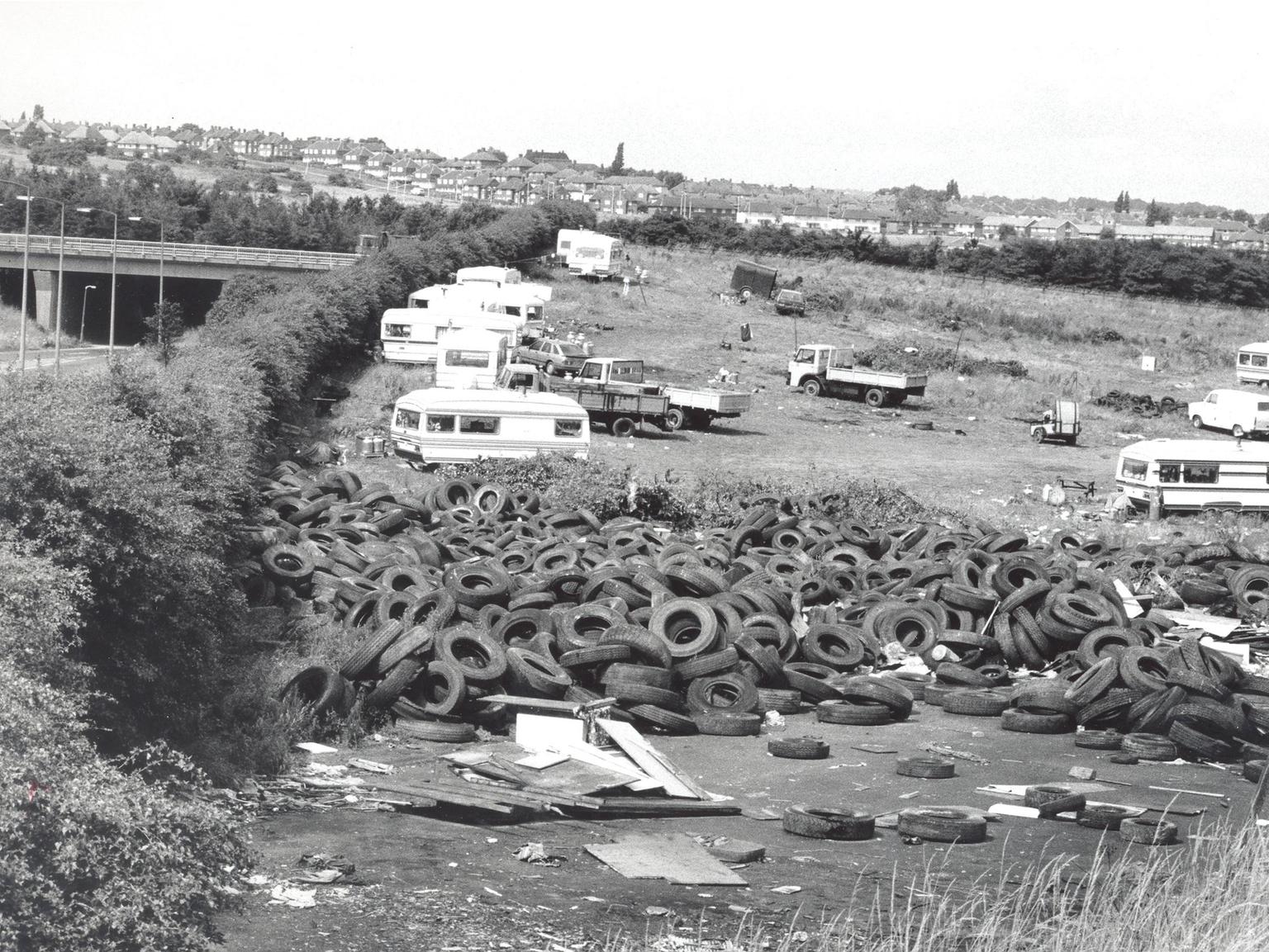 Hunslet residents were up in arms about these tyres on land near the M1 which they claimed  were an eyesore for visitors to Leeds.