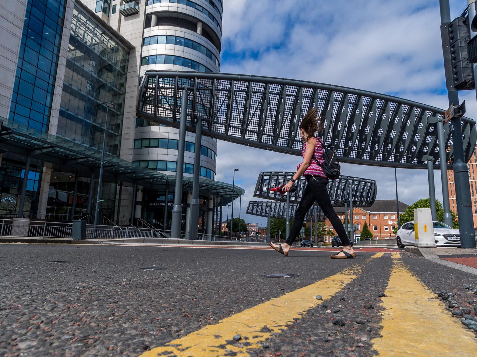 Wind mitigation measures installed near Bridgewater Place last year.