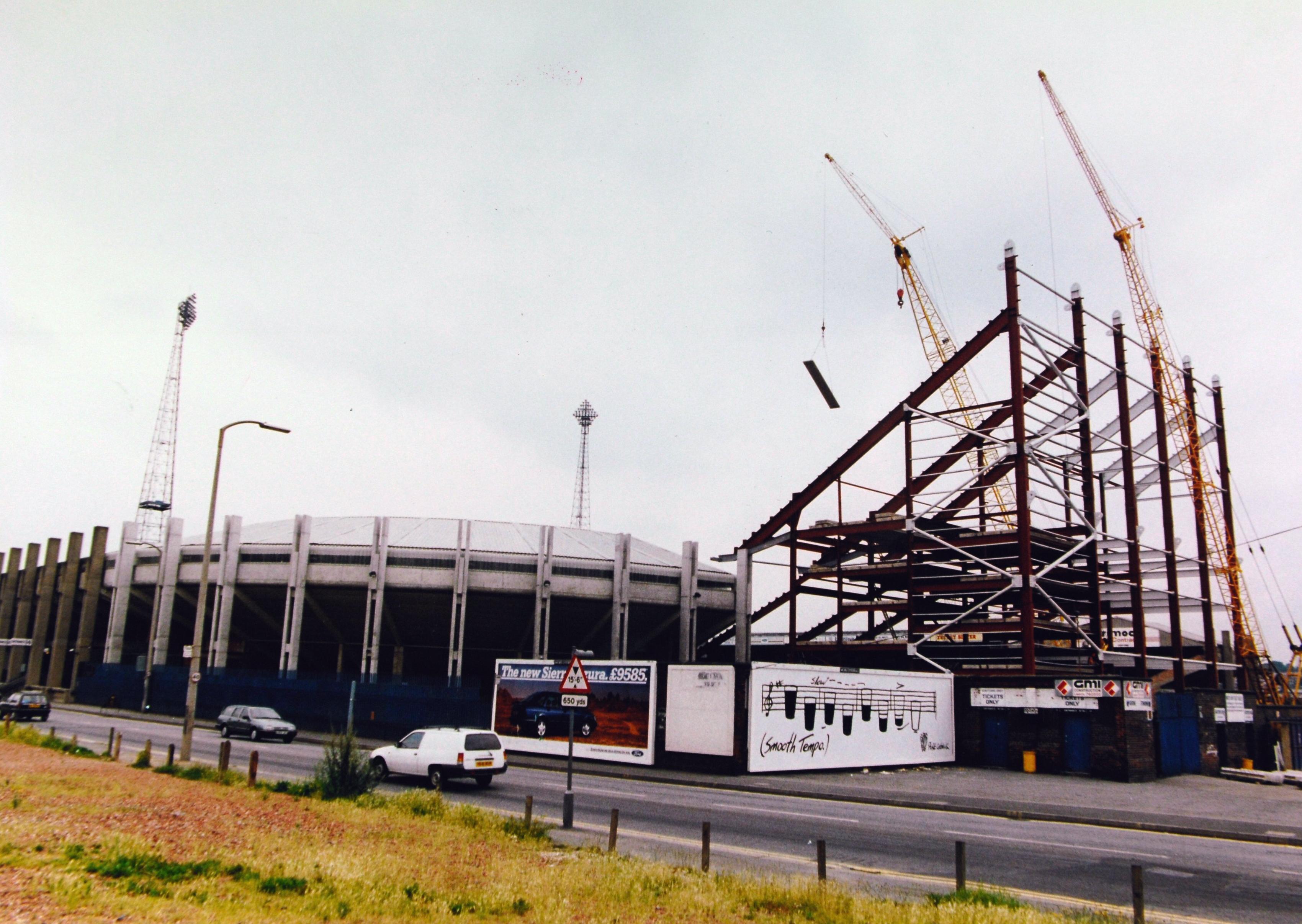 The East Stand construction at Elland Road back in 1992