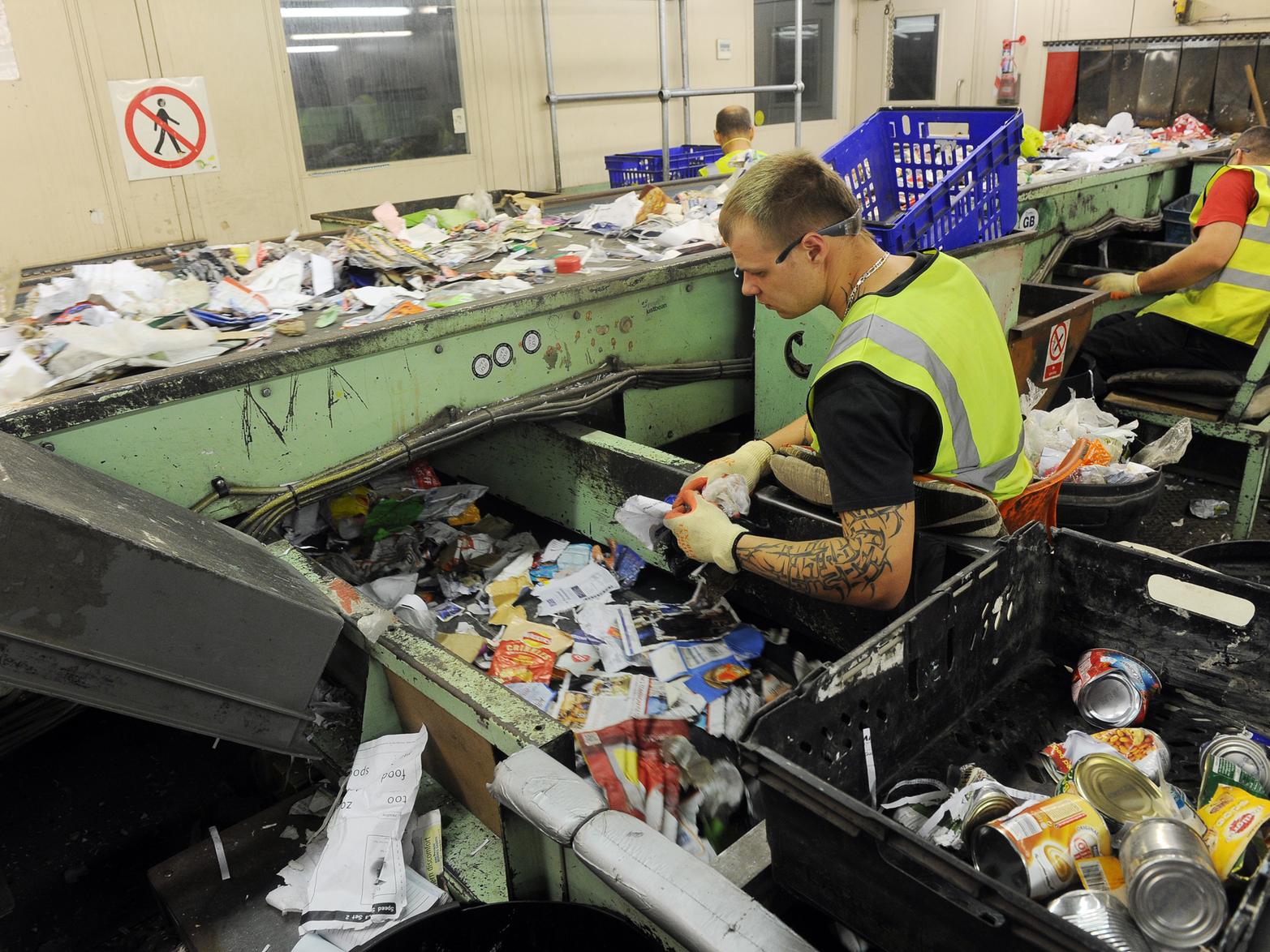 Leeds' recycling is sorted both by hand and machine at HW Martin in Hunslet