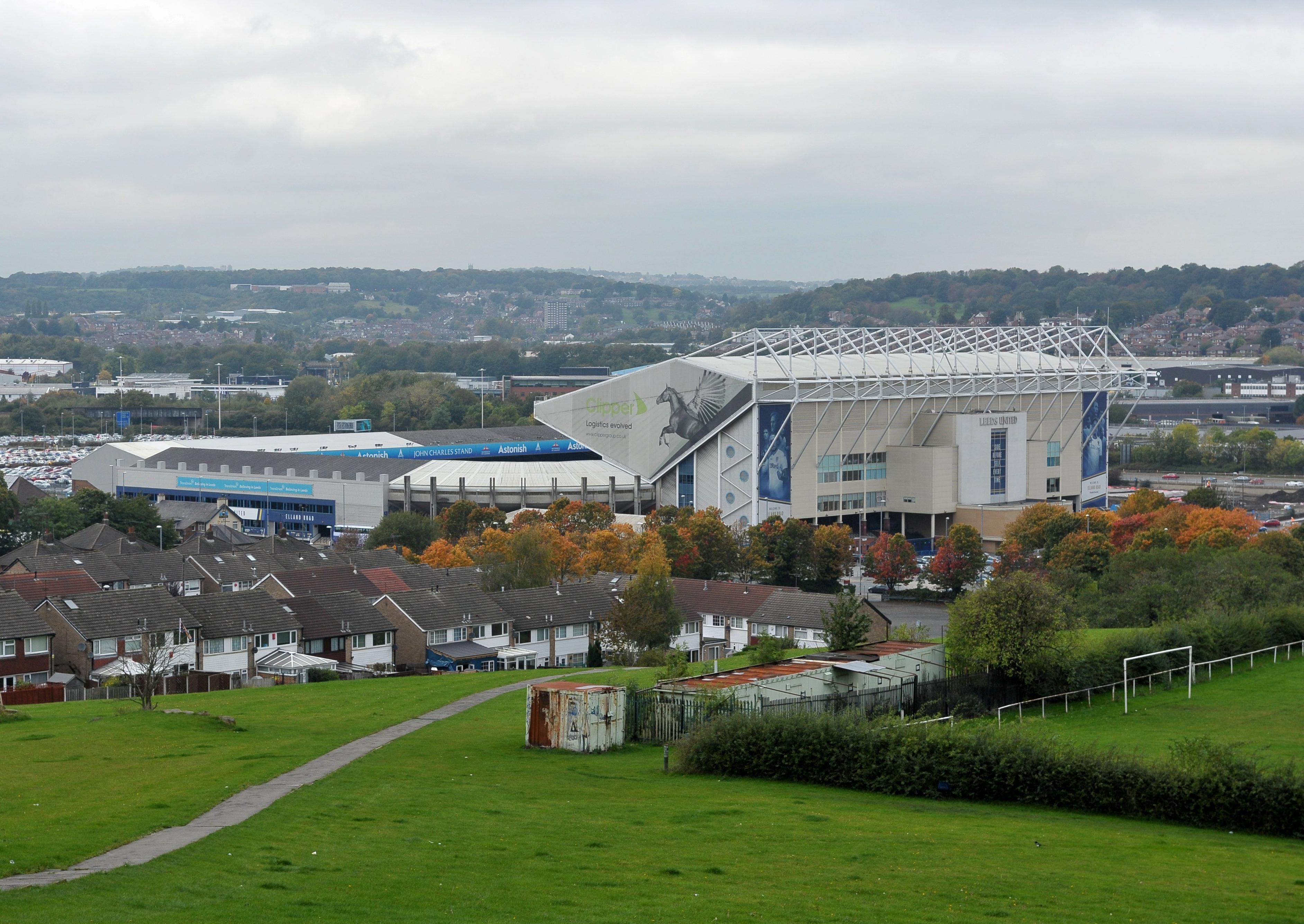 View from Beeston Hill of Elland Road stadium. Picture: Tony Johnson