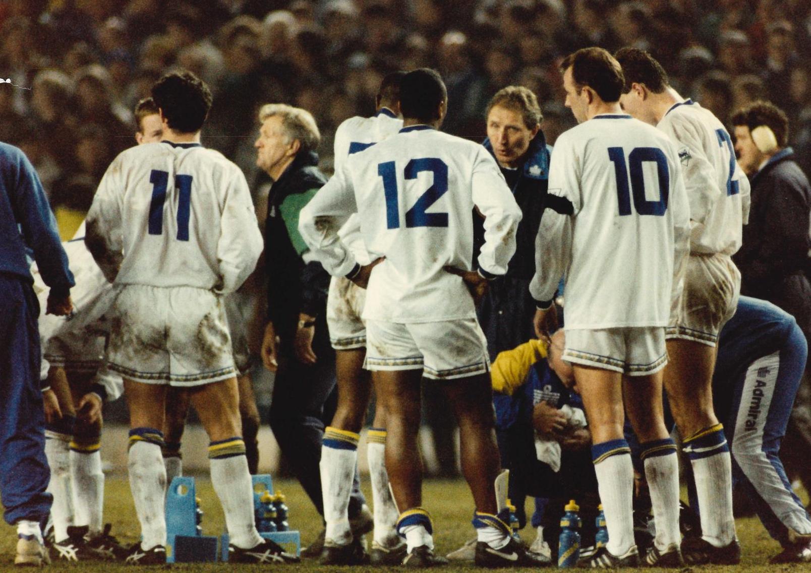 Words of wisdom - Sgt Wilko tries to inspire his mean after the FA Cup fourth round tie went to extra time. Ian Wright broke the hearts of Leeds fans that night.