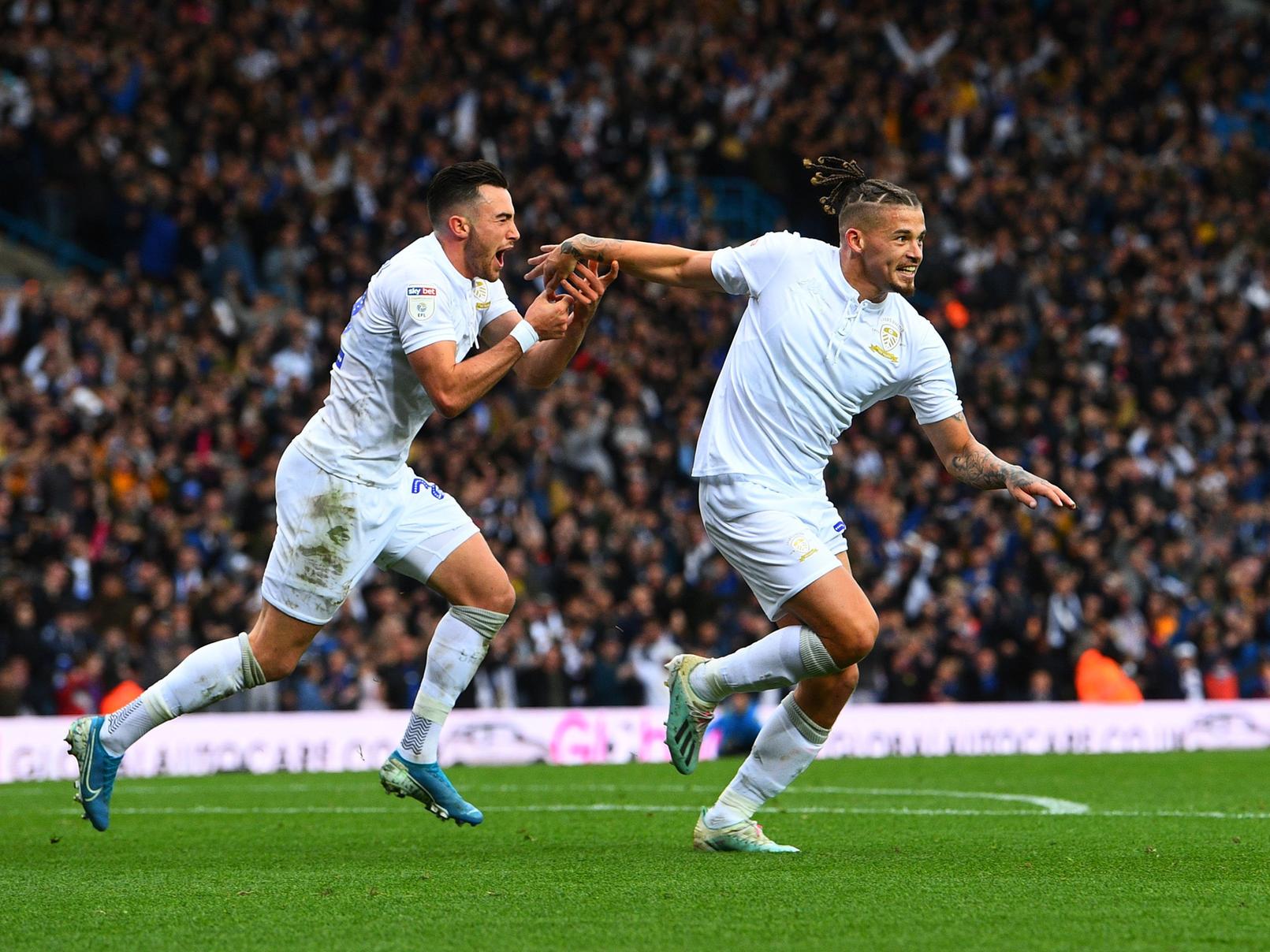Kalvin Phillips celebrates his winning goal.
