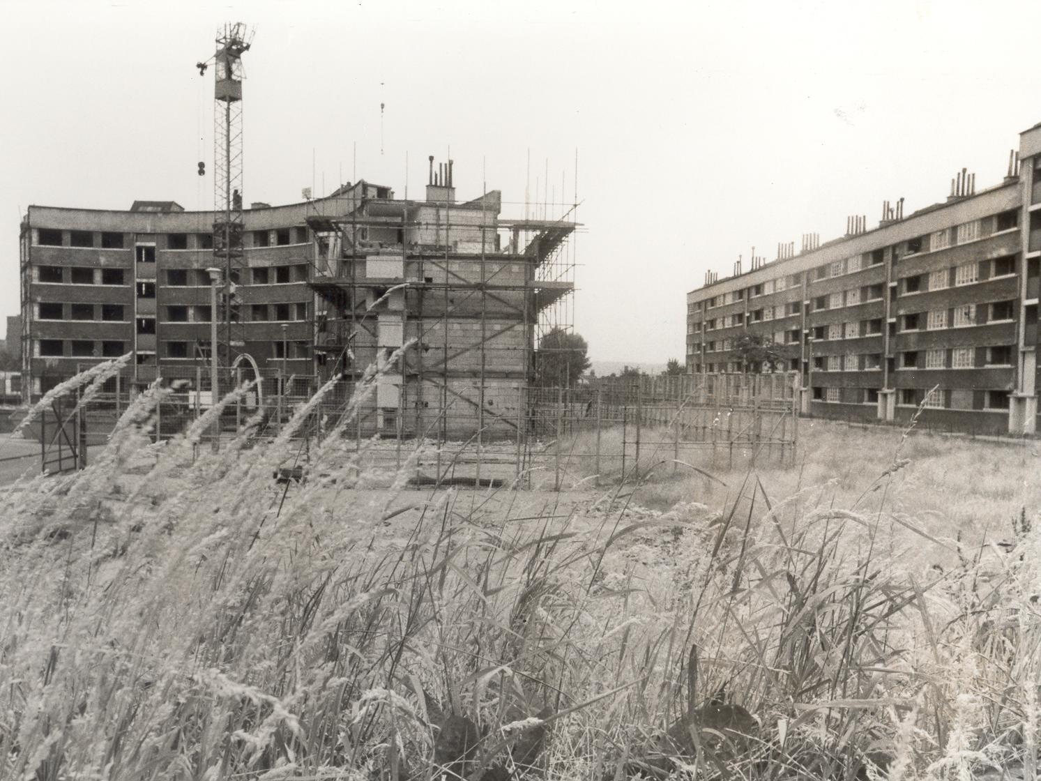 The disappearing world of Quarry Hill Flats in March 1977.