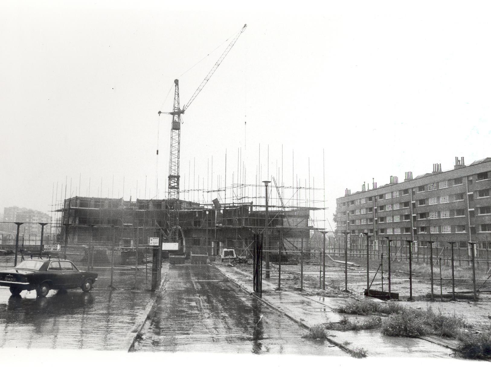 The demolition of Jackson House in September 1976.