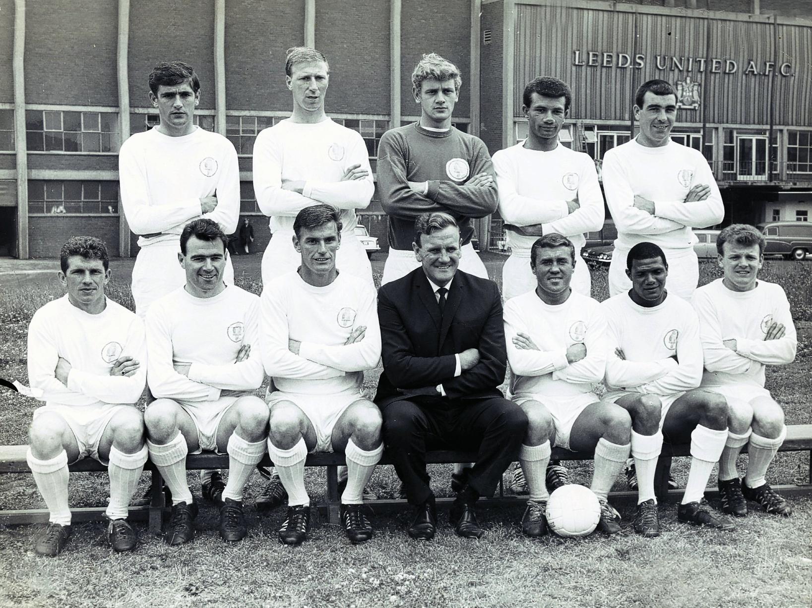 Storrie, pictured front row second from left, was signed by Revie as a proven goalscorer in 1962. Scored on his debut and helped Leeds win promotion to the First Division in the 196364 season.