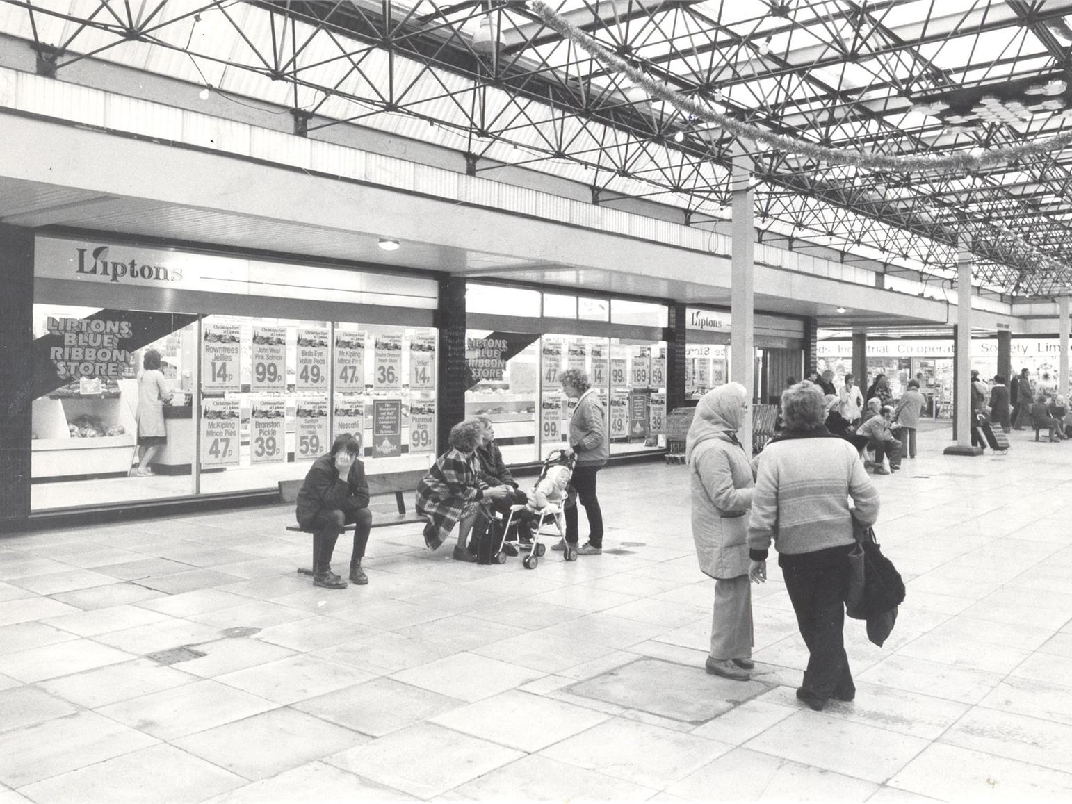 Shoppers at Seacroft Shopping Centre during the early 1980s.