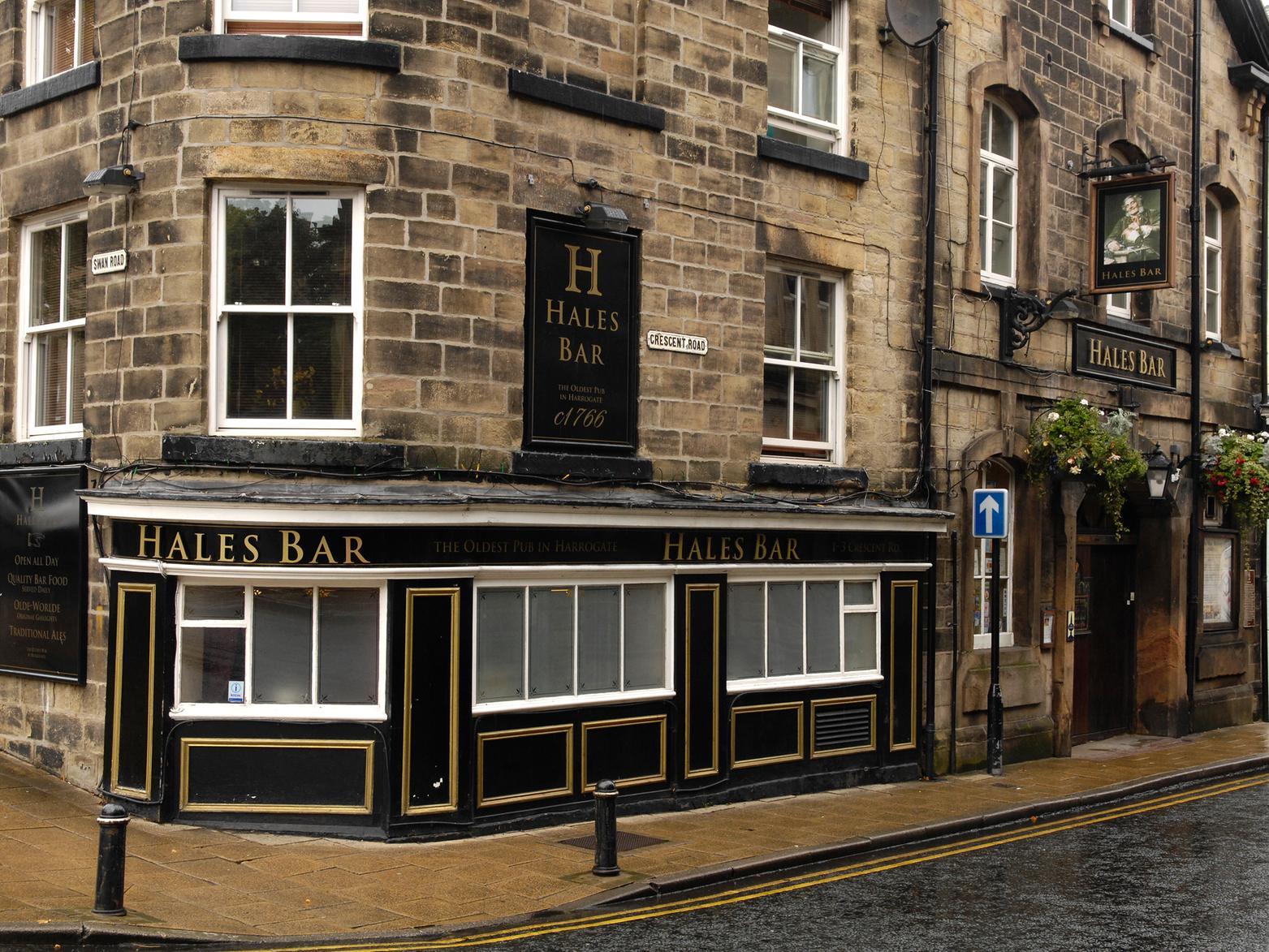 Hales Bar is the oldest licensed premises in Harrogate. It is an old coaching inn and founded in the mid-17th century.
For the most part, it exhibits ghostly manifestations. these include poltergeists with strange sounds and manic laughter. Licensees have reported bottles and glasses falling off the shelves, spin and drop. However, never smash. Customers have witnessed shadows walking through the bar. When it was investigated by a paranormal team, the static camera caught a black shape floating down behind an internal door. The light on the camera adjusted itself to it.