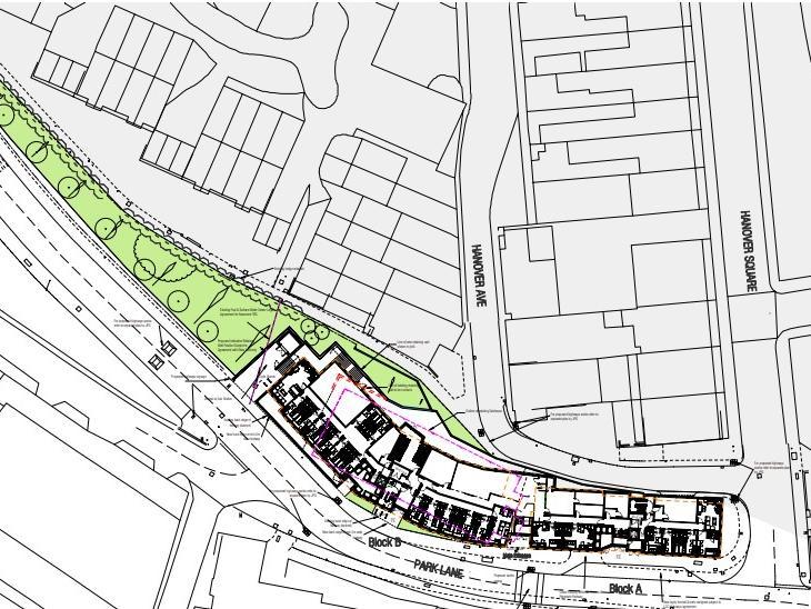 Blueprints for the proposed student accommodation on Park Lane.