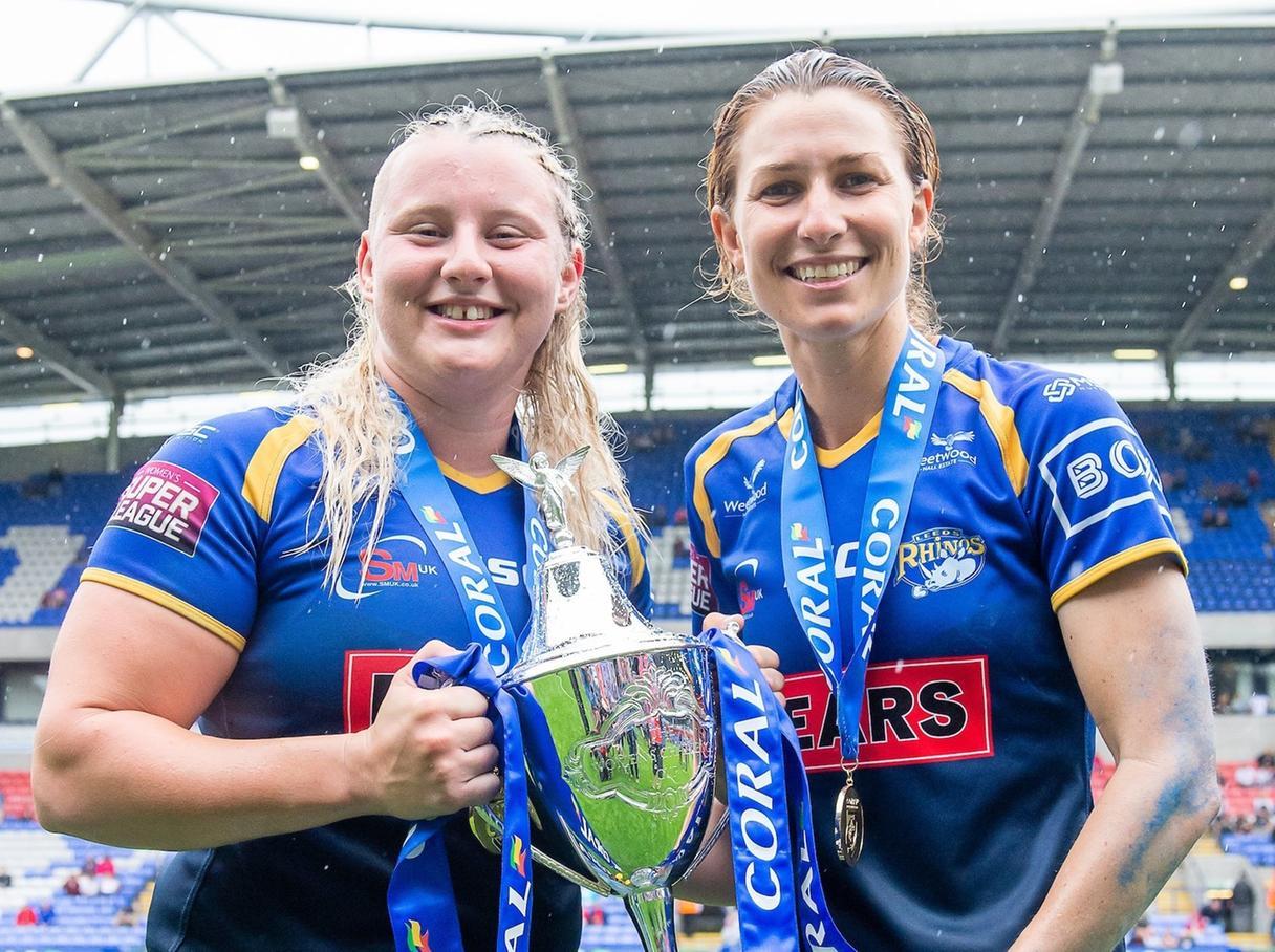 Charlotte Booth and Courtney Hill with the Challenge Cup.