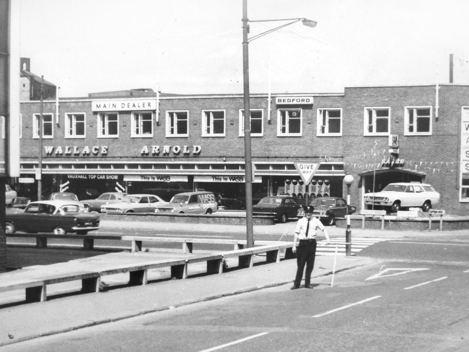 View of Leathley Road looking towards Wallace Arnold Sales & Service.