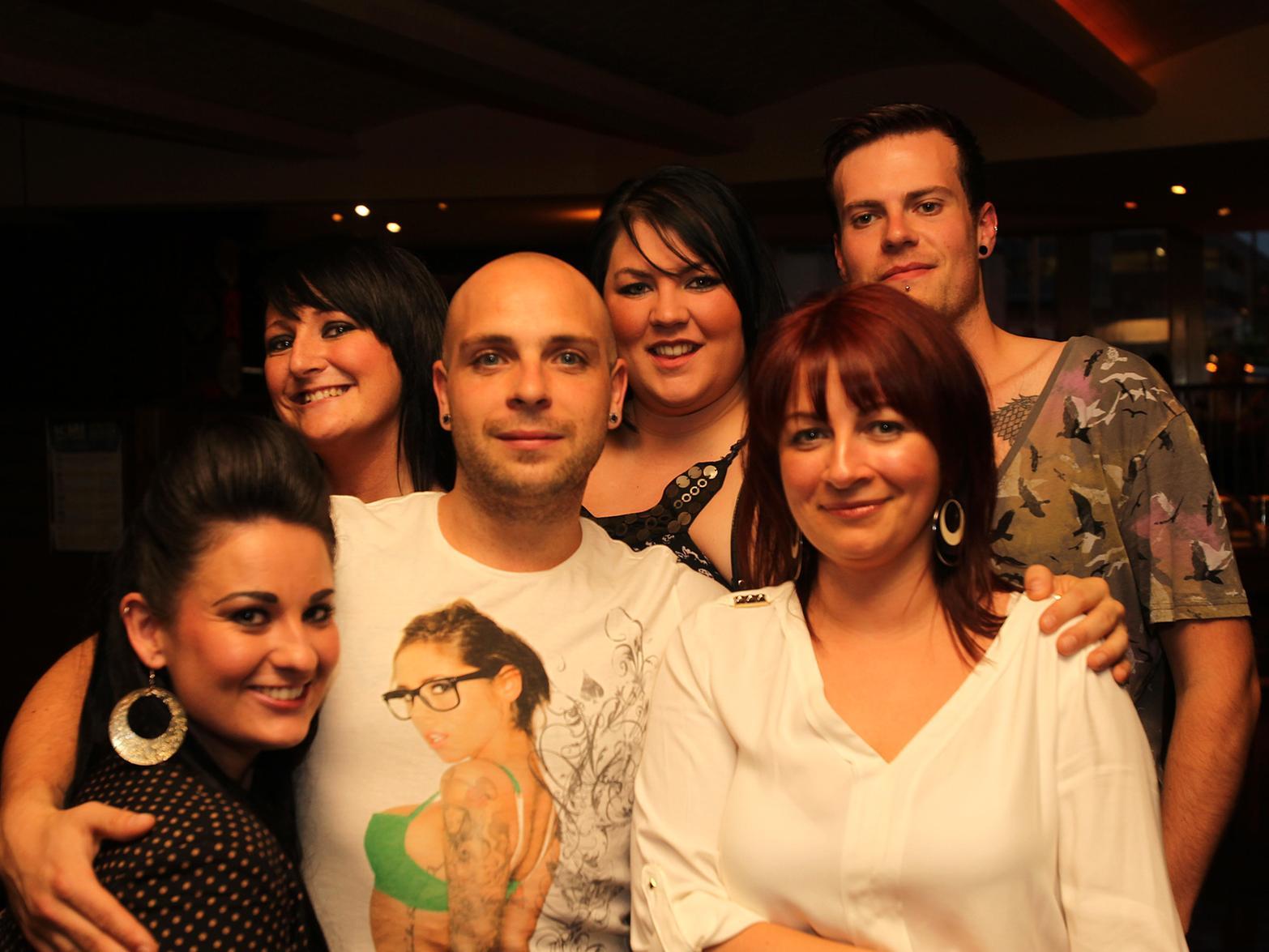 Amy, Tanya, Lee, Sally-Anne, Adam and Kay on the town back in 2012.