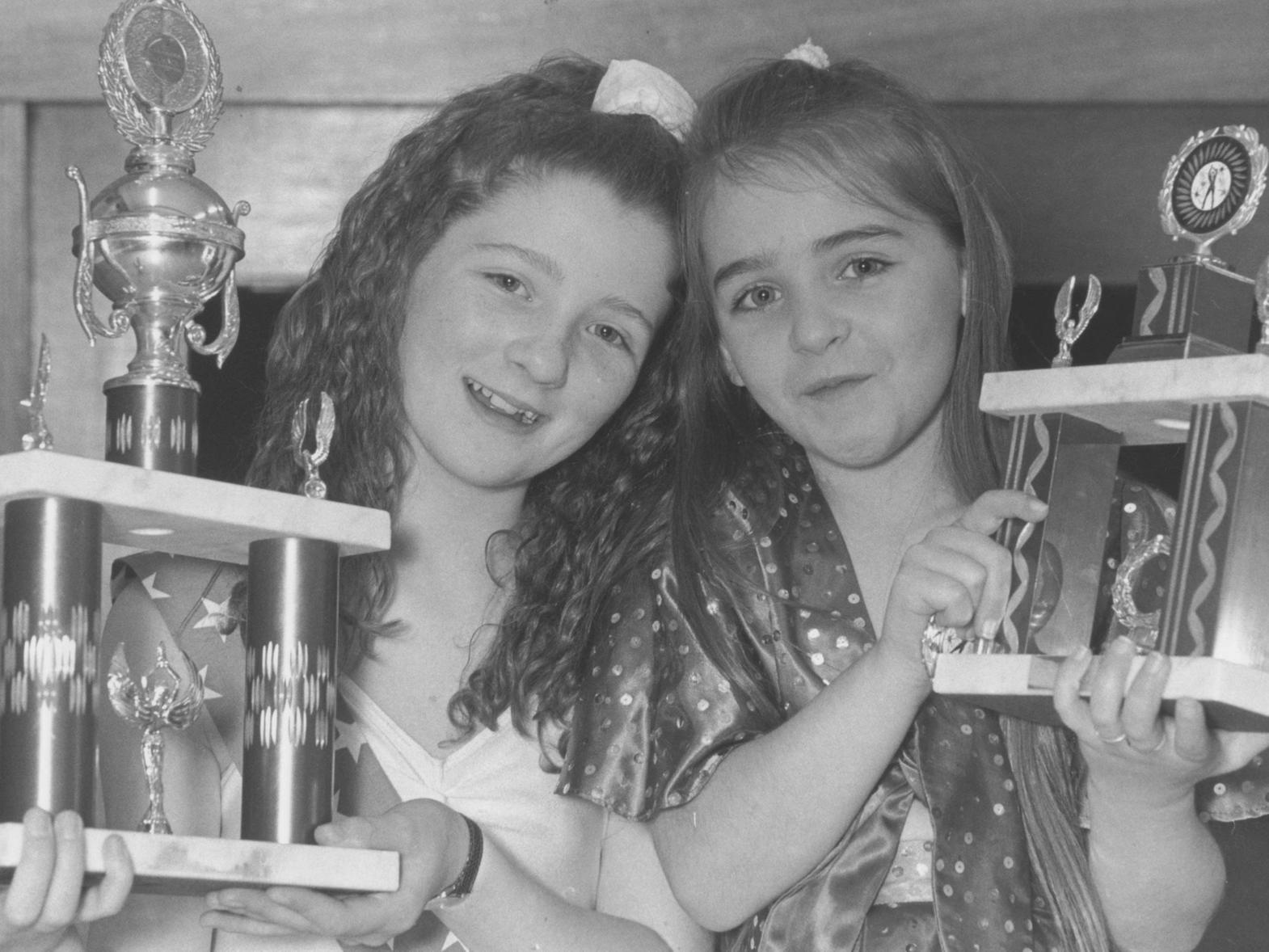 Sisters Stephanie MacDonald, right, and Hannah MacDonald won both the junior and senior Jazz Dancer of the Year awards at the YMCA back in October 1993.