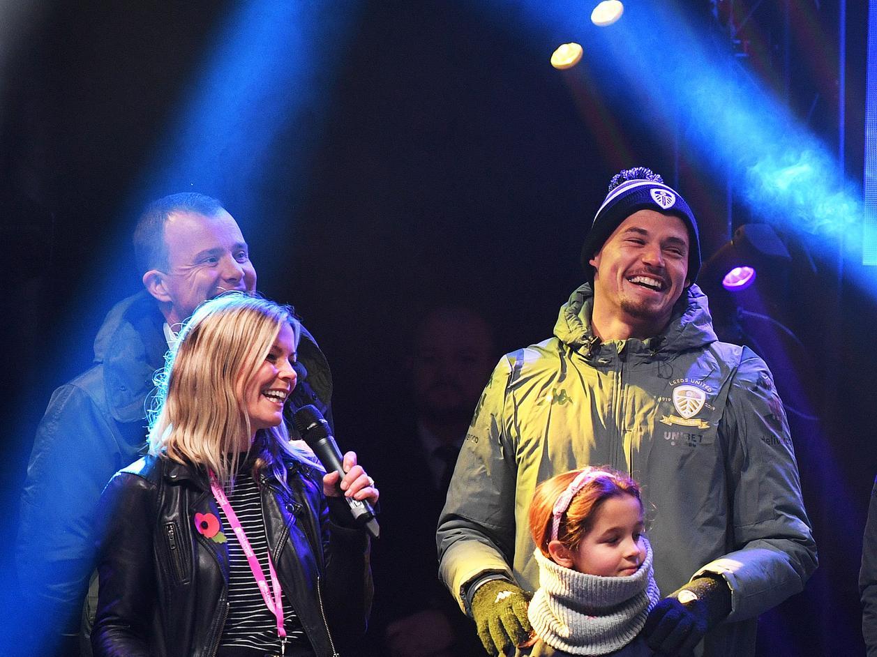 Kalvin Phillips had the honour of switching on the lights this year.
