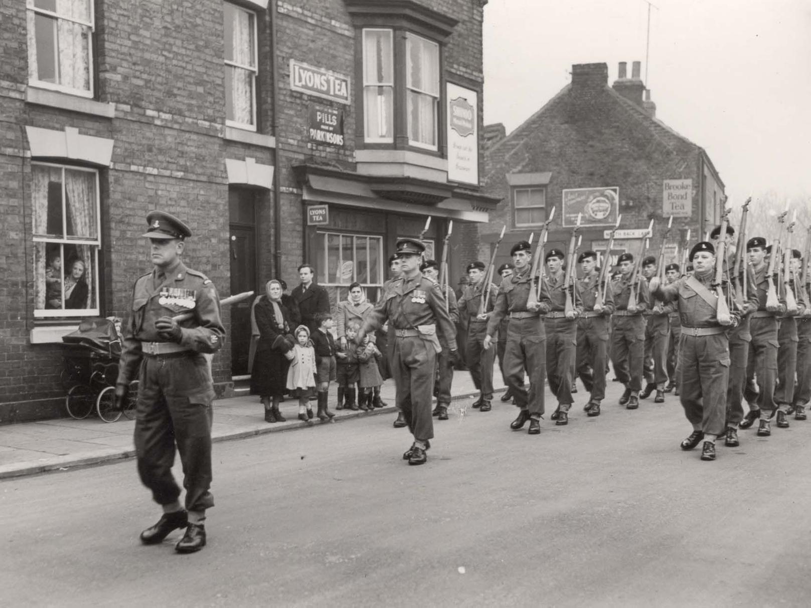 1st Battalion, Freedom March, Bridlington, 1953, RSM Raynor, Captain Davis
