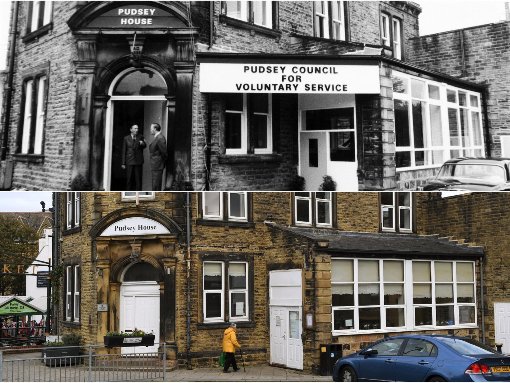 Pudsey House in 1976 and 2019.