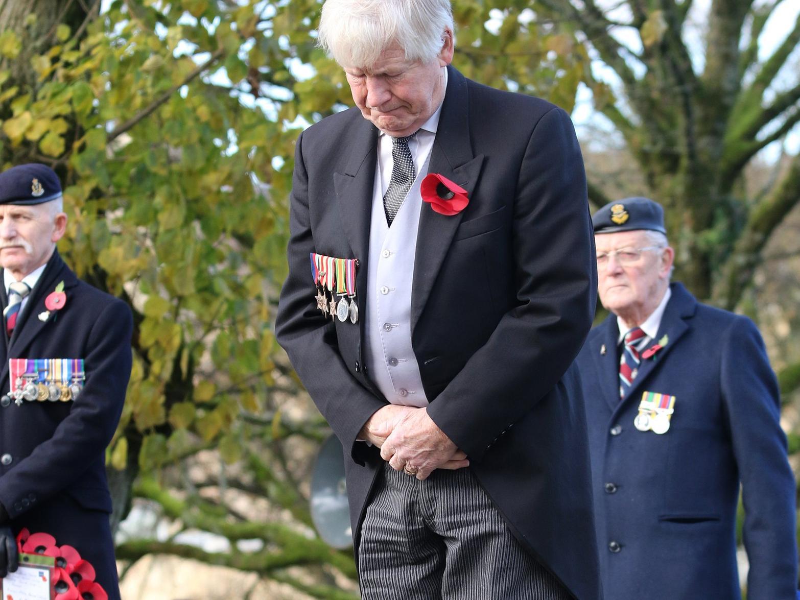 1. Deputy Lieutenant Michael Hall took his traditional role laying the first wreath despite the death of his wife Annie in recent floods
