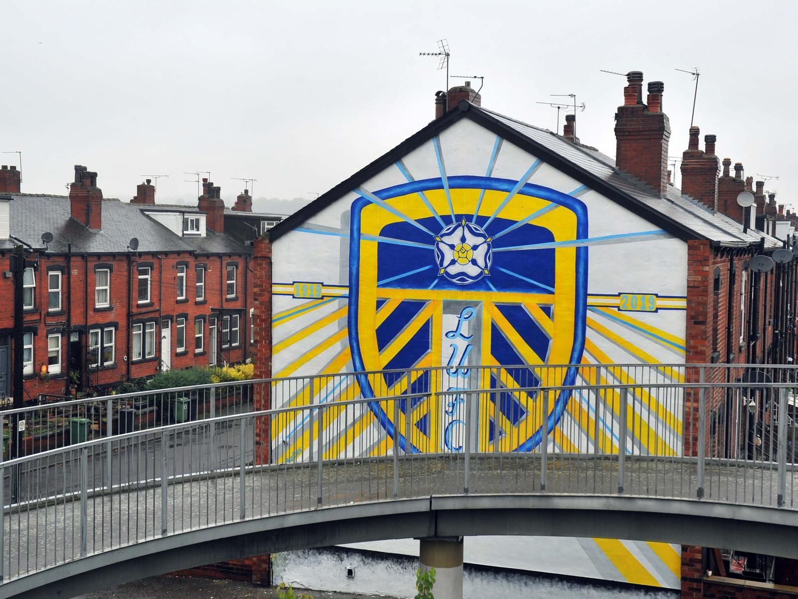 The artwork was painted on the side of a property just a few hundred metres from Elland Road.