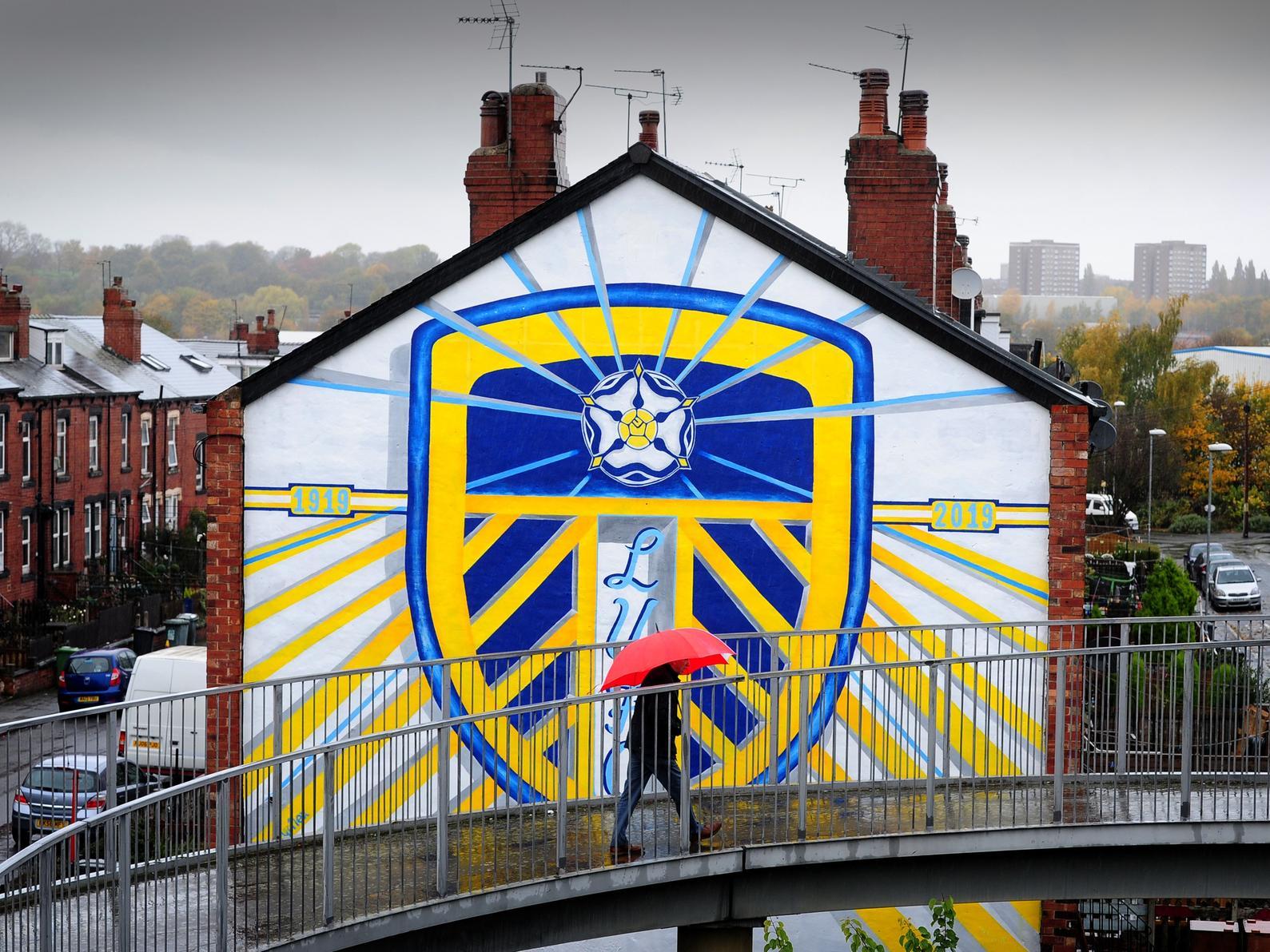 The new mural has become very popular with Leeds United fans.