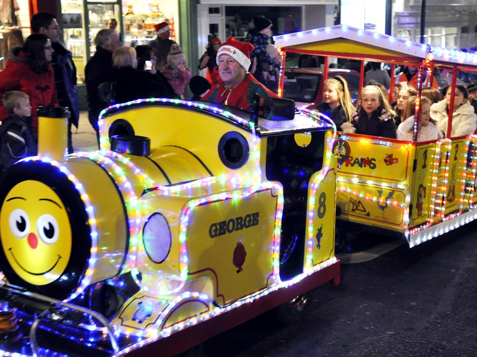 The little land train gives residents a lift.