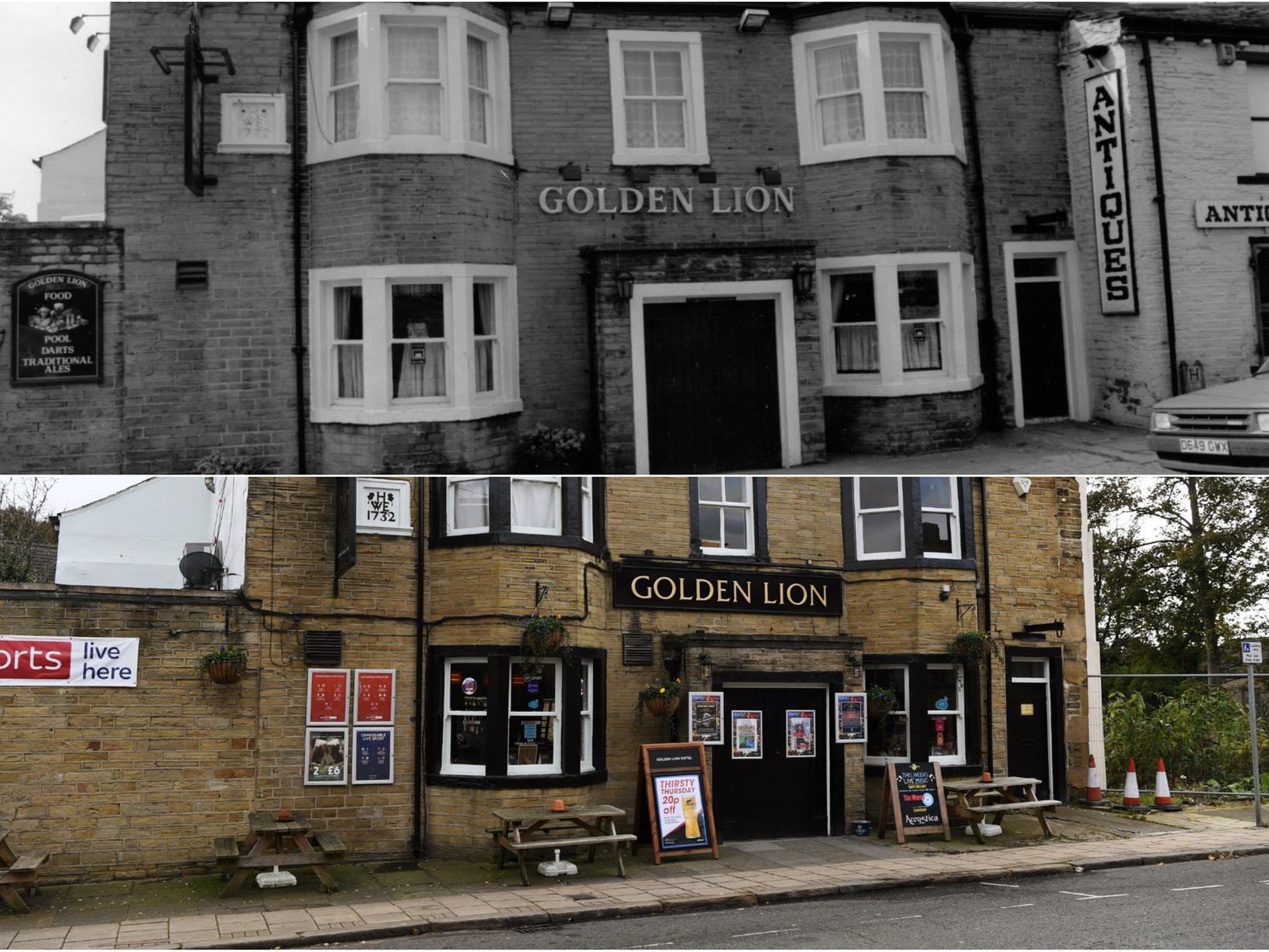 Pudsey Chapeltown's Golden Lion pub in 1991 and 2019.
