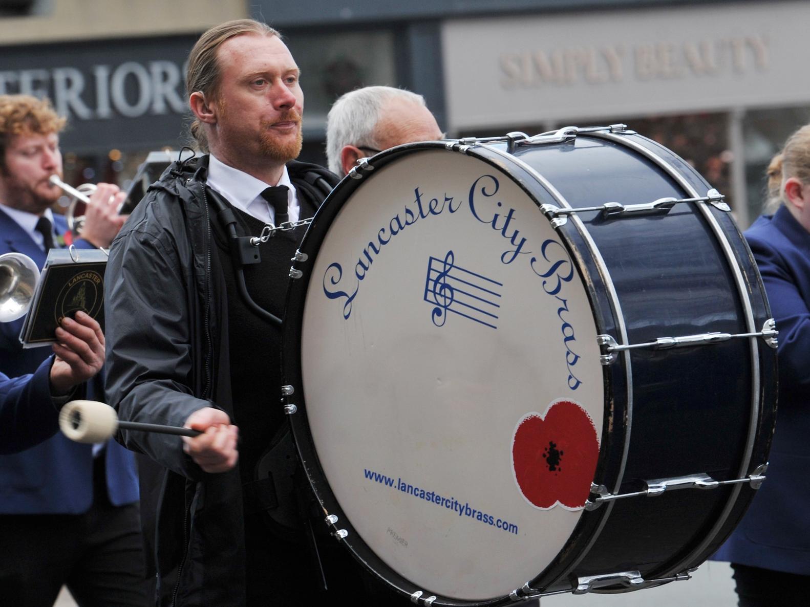 A parade past Lancaster Town Hall to end the annual Remembrance Day service and commemorations in Lancaster city centre. Photo by Michelle Adamson.