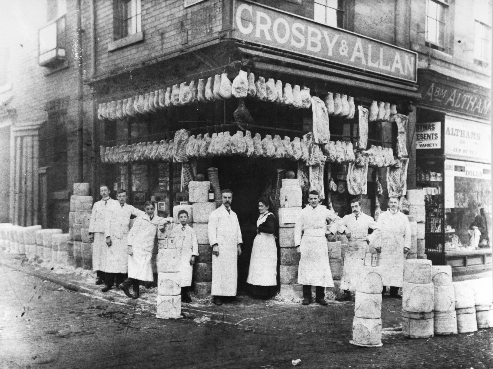 Crosby and Allan butchers shop on Market Street.