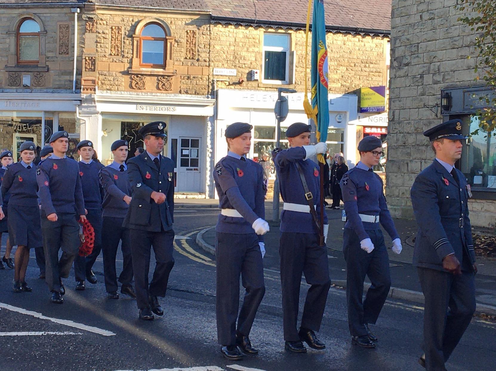 The air cadets marching in the town procession