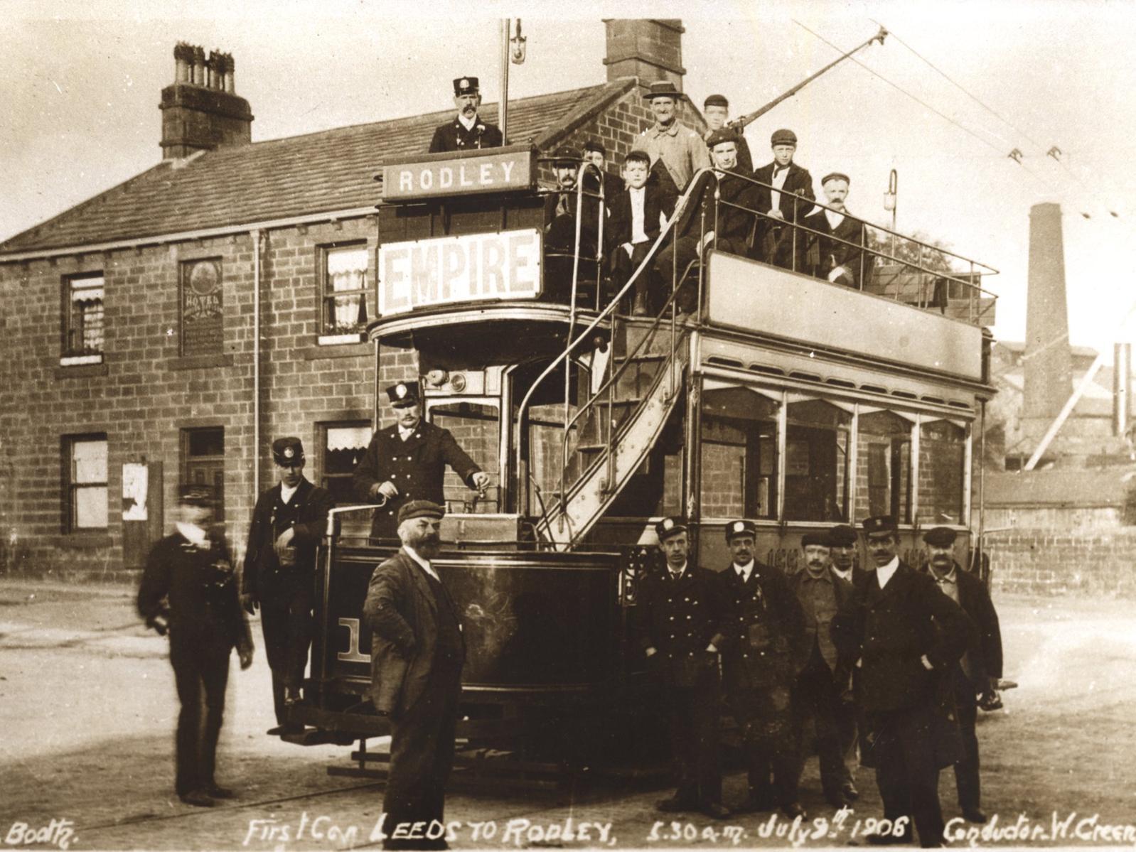 The first tram to Rodley from Pudsey at 5.30am July 9, 1906.