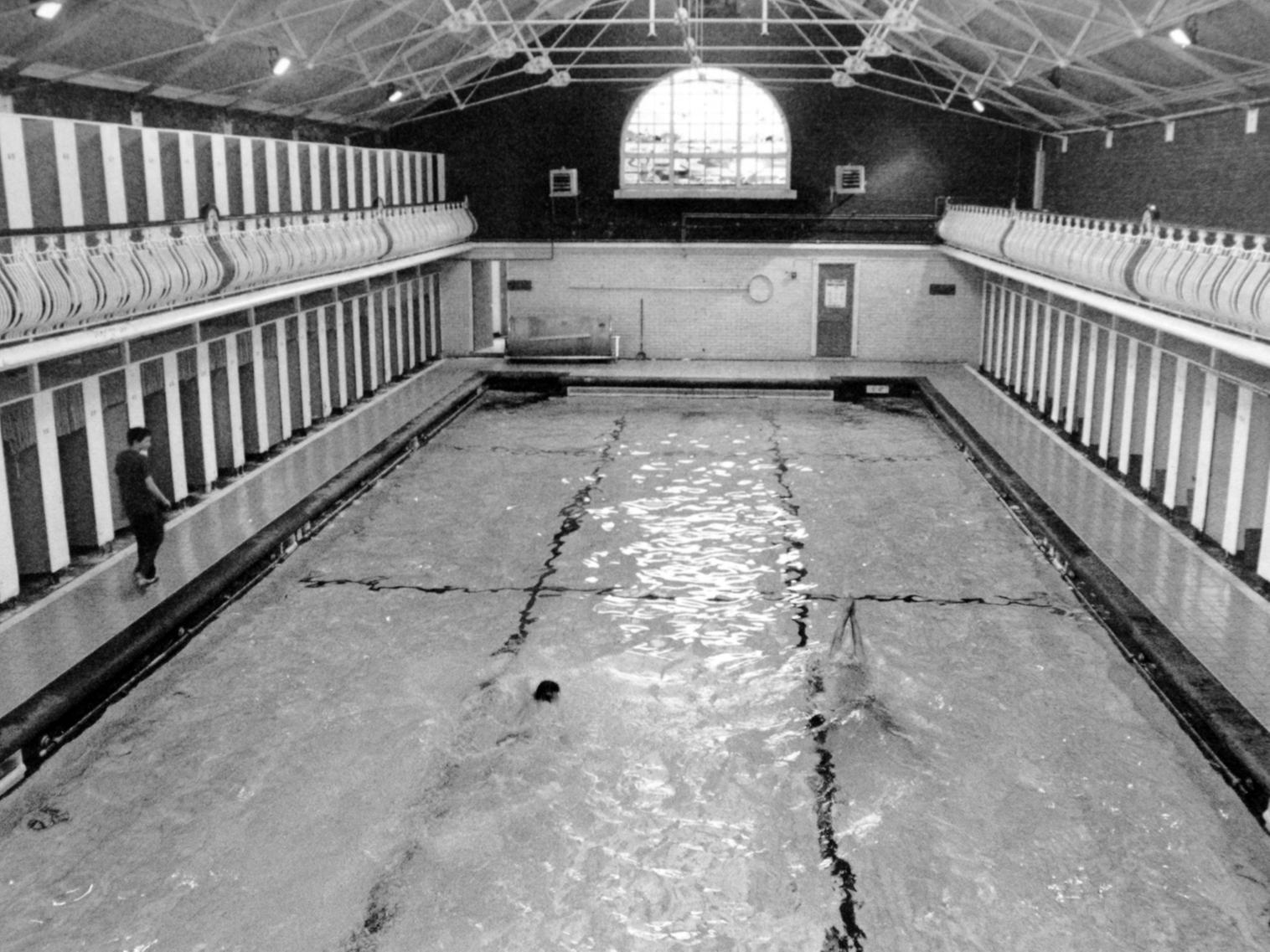 Taking the plunge at Bramley Baths back in the mid-1980s.