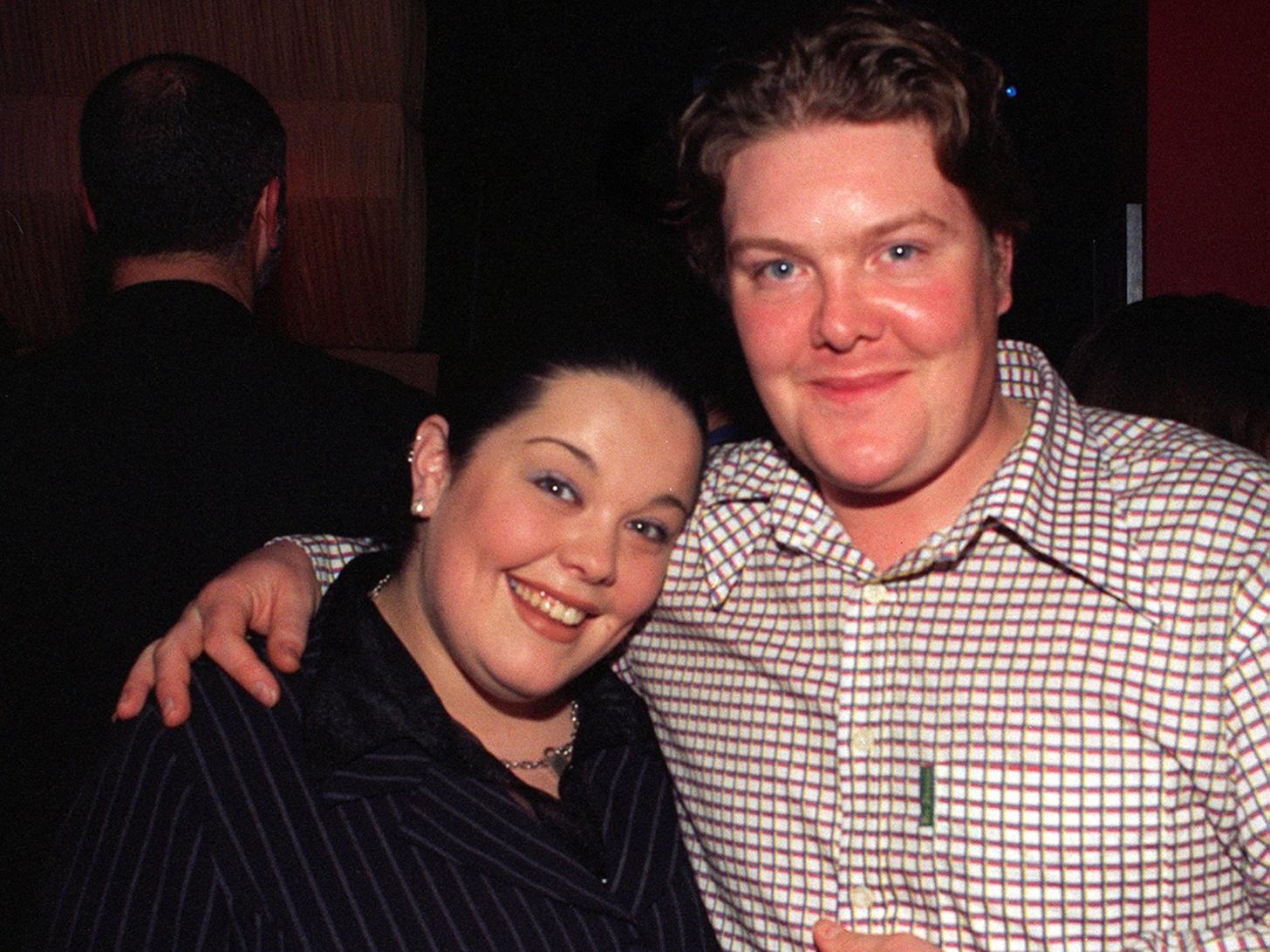 Emmerdale star Lisa Riley, who played Mandy Dingle with her on screen boyfriend, Paddy Kirk, played by Dominic Brunt, pictured on the opening night.
