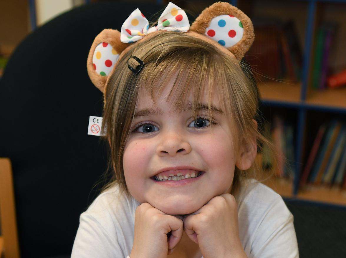 Bella Mae, 6, at Quay Academy School. Pictures by Paul Atkinson: NBFP PA1946-9a