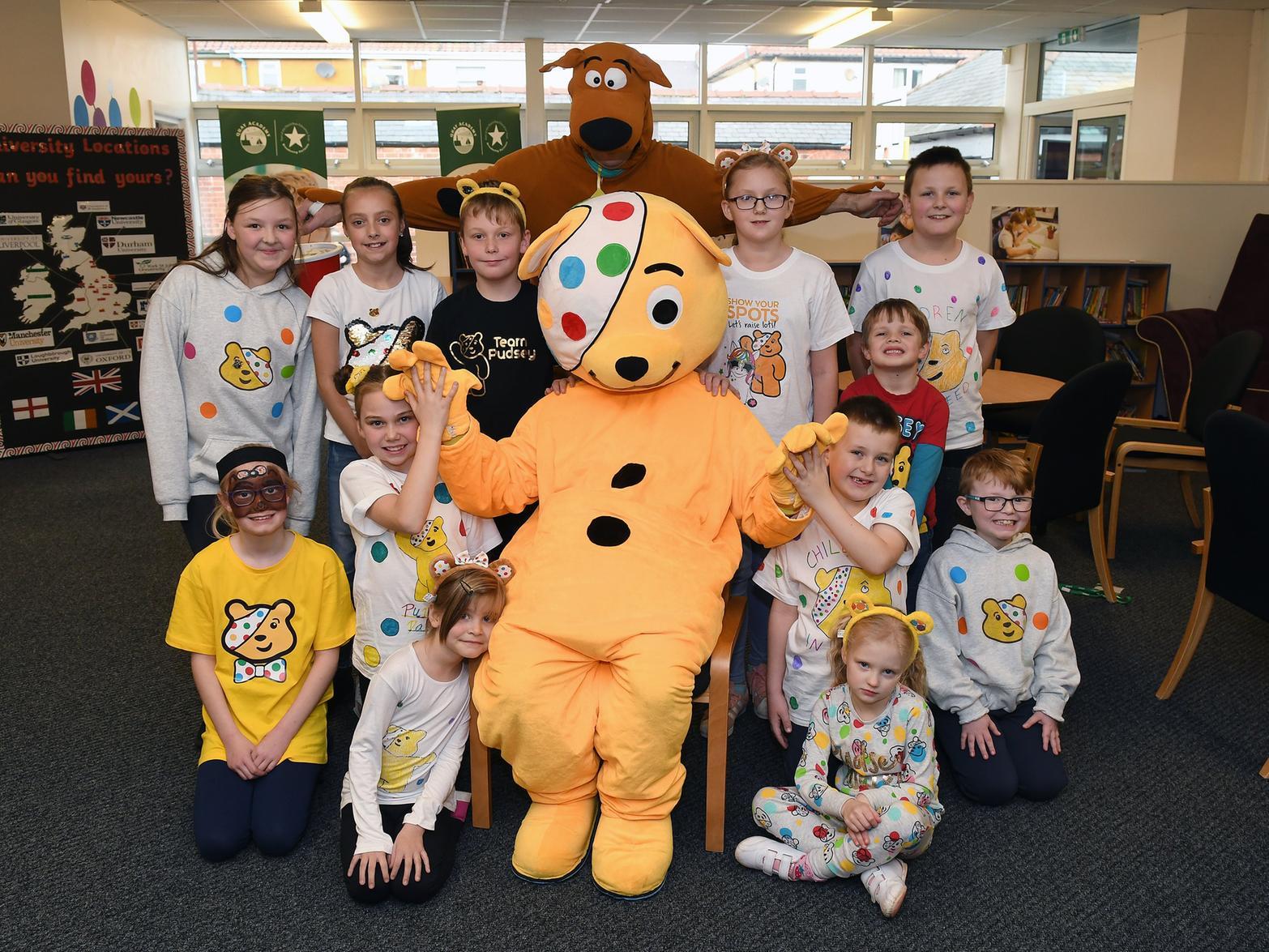 Pudsey pays a visit to Quay Academy School Bridlington. Pictures by Paul Atkinson: NBFP PA1946-9b
