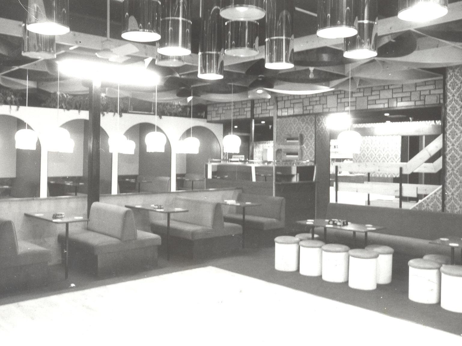 This photo from April 1977 shows the downstairs section of the nightclub at Armley in west Leeds.