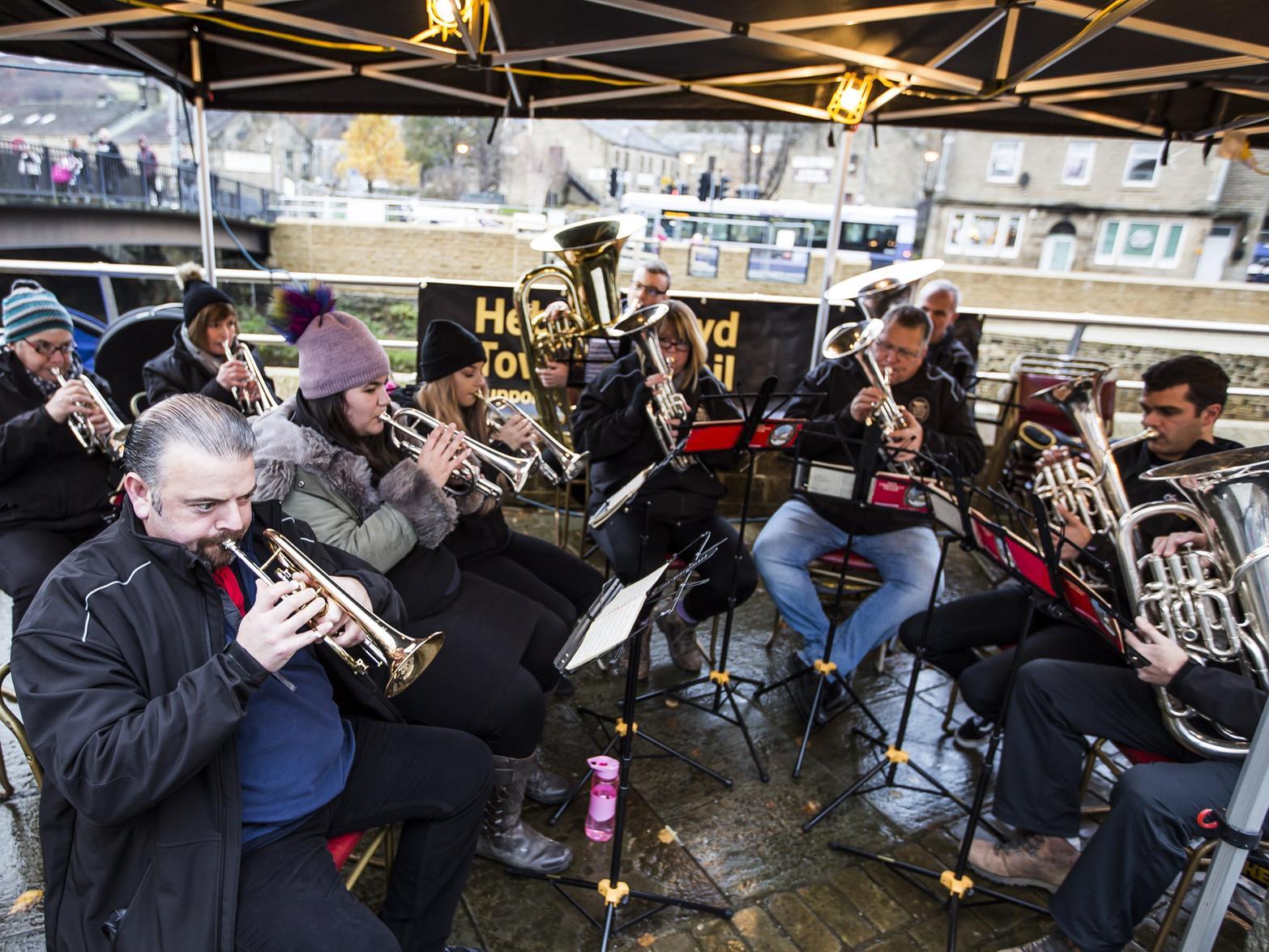Hebden Bridge Band performed at Mytholmroyd Christmas Lights Switch On.