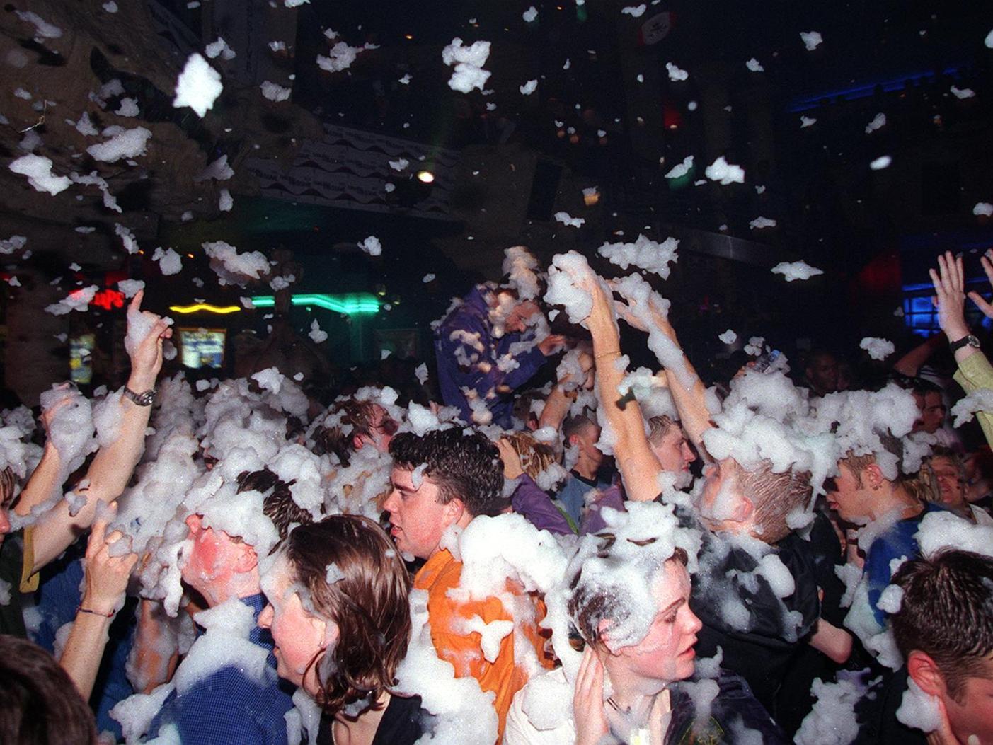 Foam party at Club Barcelona, Birstall, on Friday night.