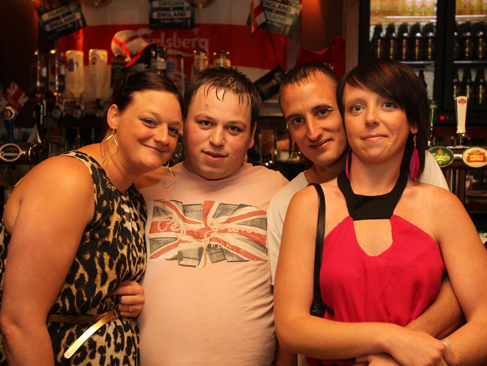 Lucy, Steven, Matt and Becky on a night out in 2012