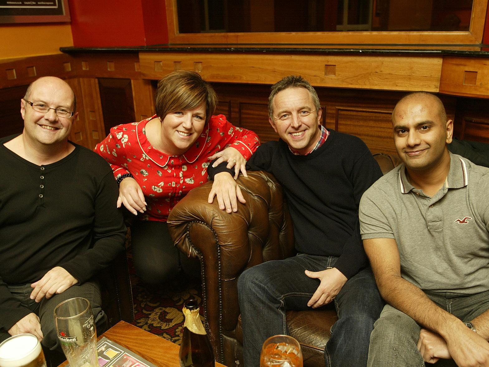Sean, Lorraine, Wayne and Nilesh on a night at Barum Top back in 2011