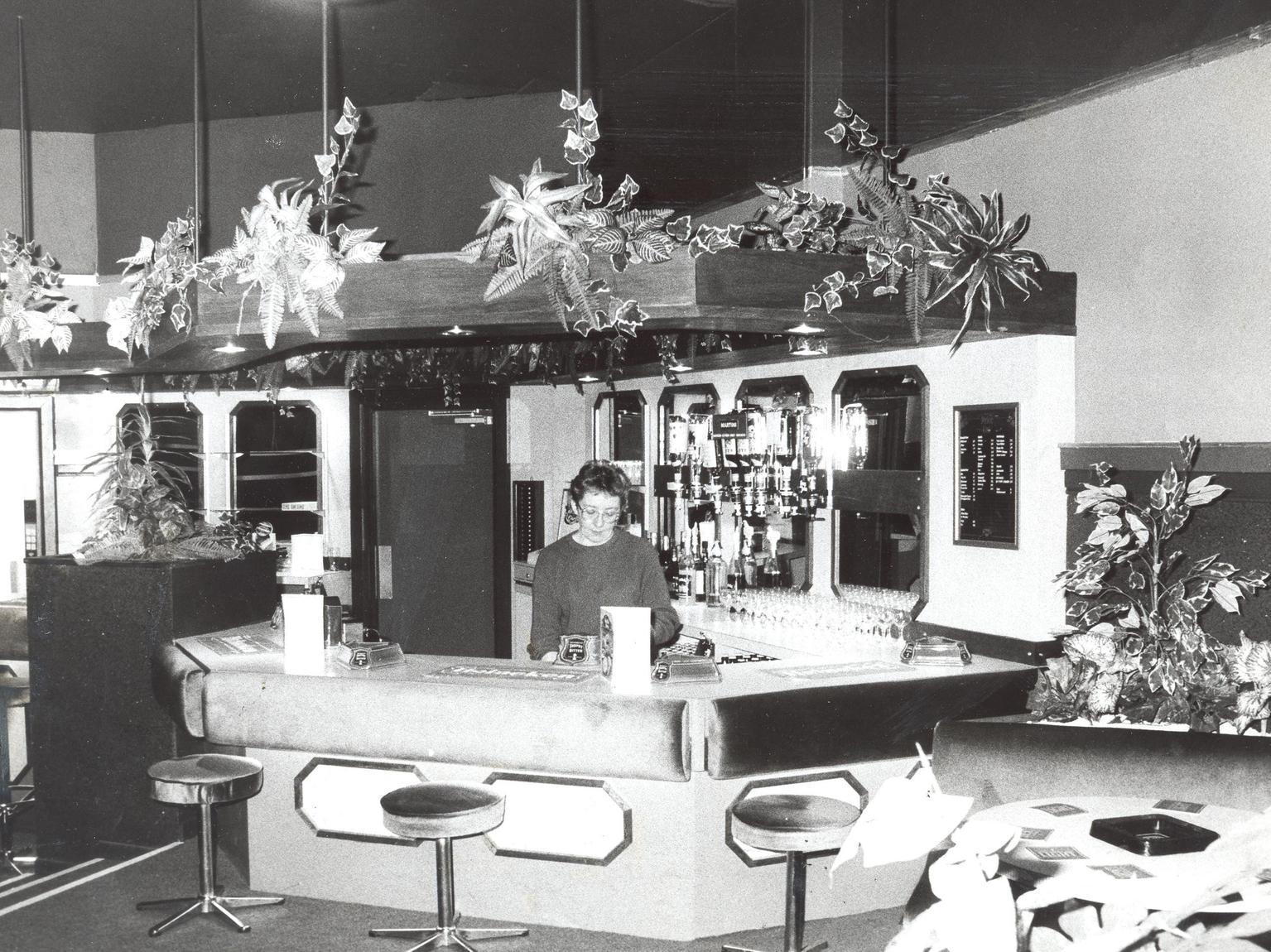 The bar, complete with exotic plants, at Star Snooker and Social Club on York Road.