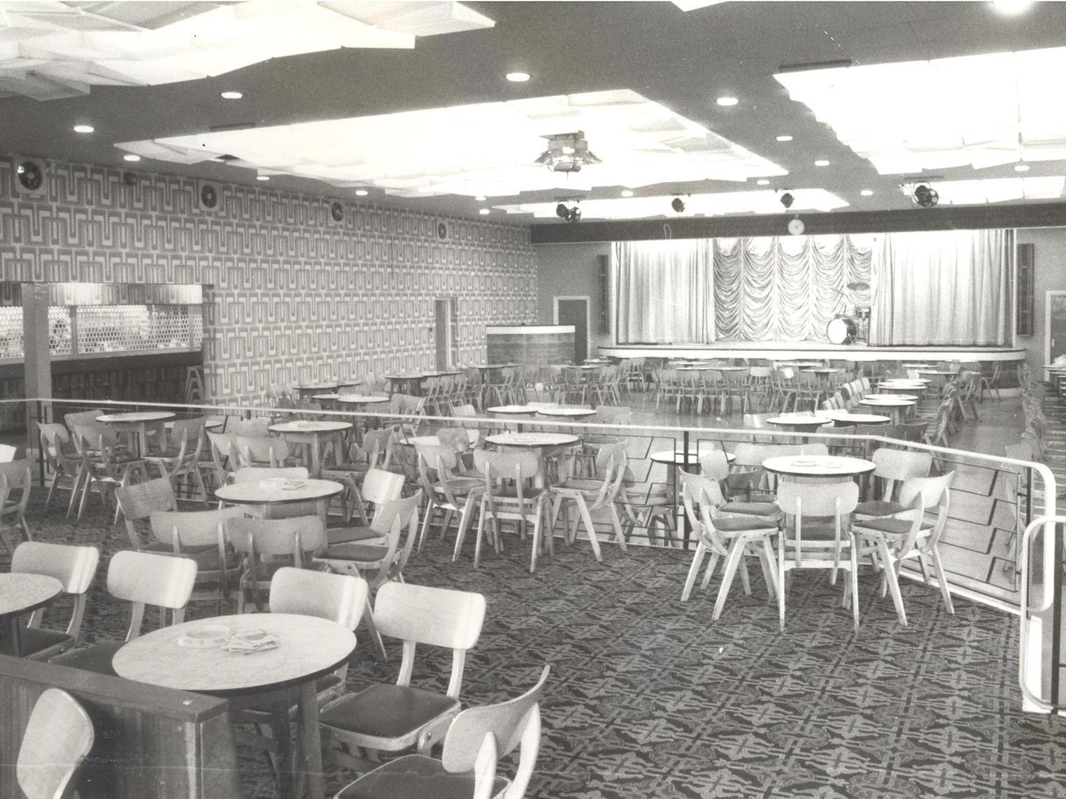 The concert room at the Middleton Social and Welfare Club which boasted seating for 700 people.