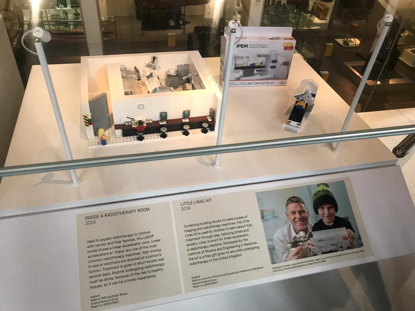 The Little Linacs kit, a Lego kit to build your own radiotherapy machine, has also gone on display. Picture courtesy of Leeds Children's Hospital