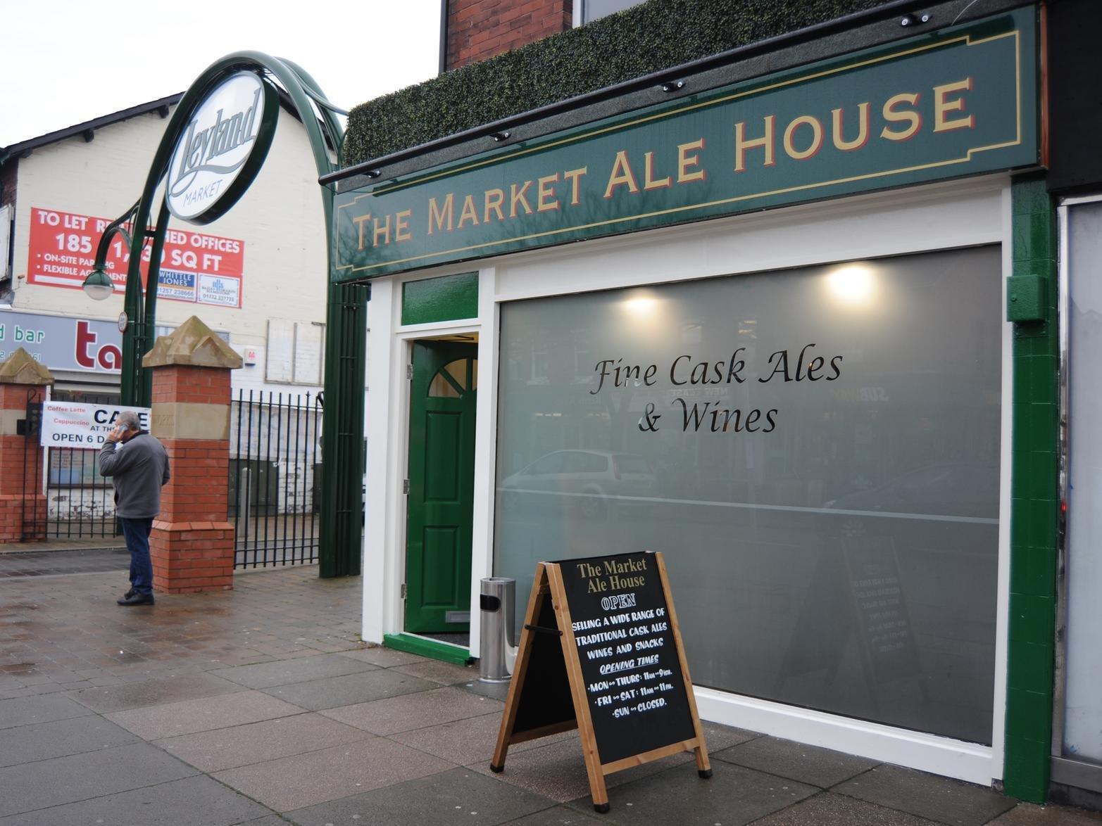 The small venue was Leylands first micropub, opened in 2013.
As well as selling a selection of cask ales, it has a constant rotation of craft bottle beers, ciders, gins, malt whiskies and wines. Market Ale House was awarded Cider Pub of the Year 2016 in its local CAMRA area.
