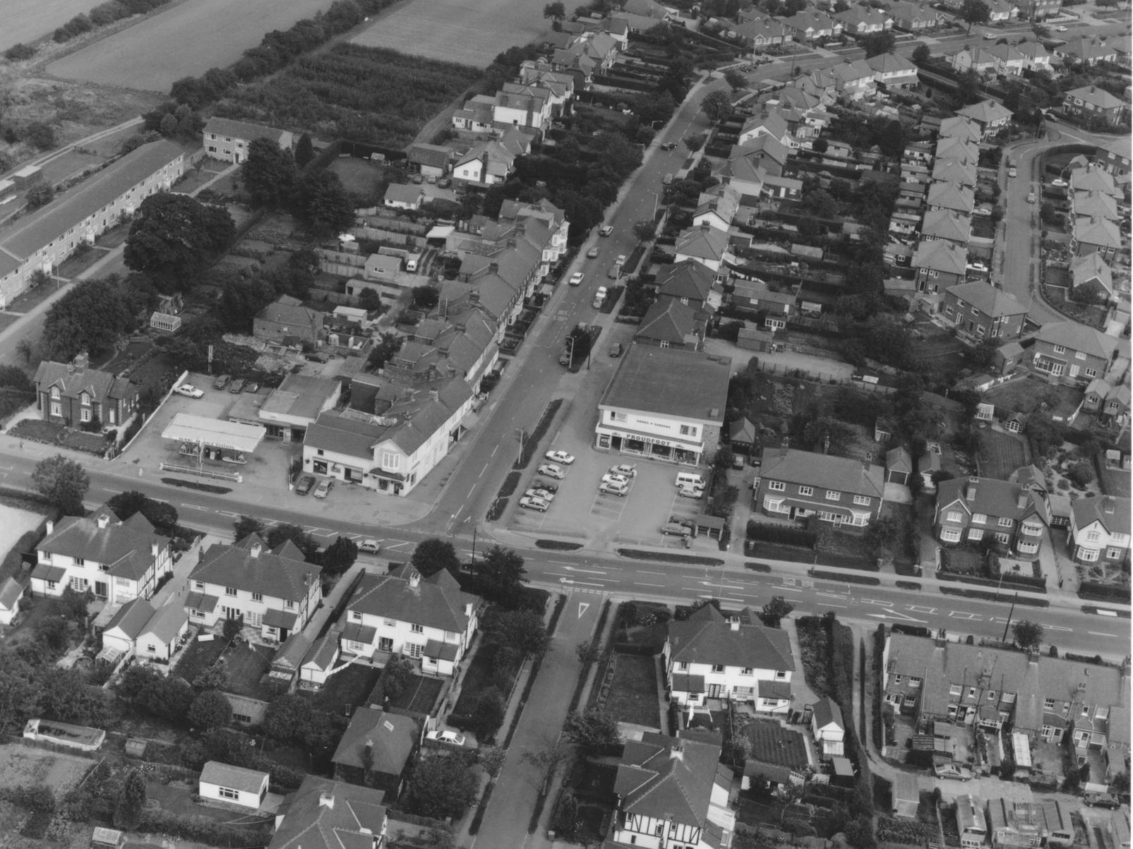 The Newby store from the air before its expansion